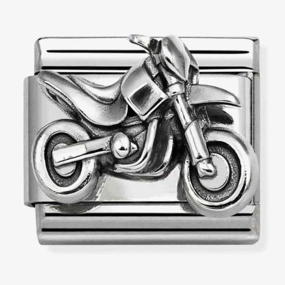 Nomination Italy Classic Composable charm in sterling silver and stainless steel in the design of a motor cycle
