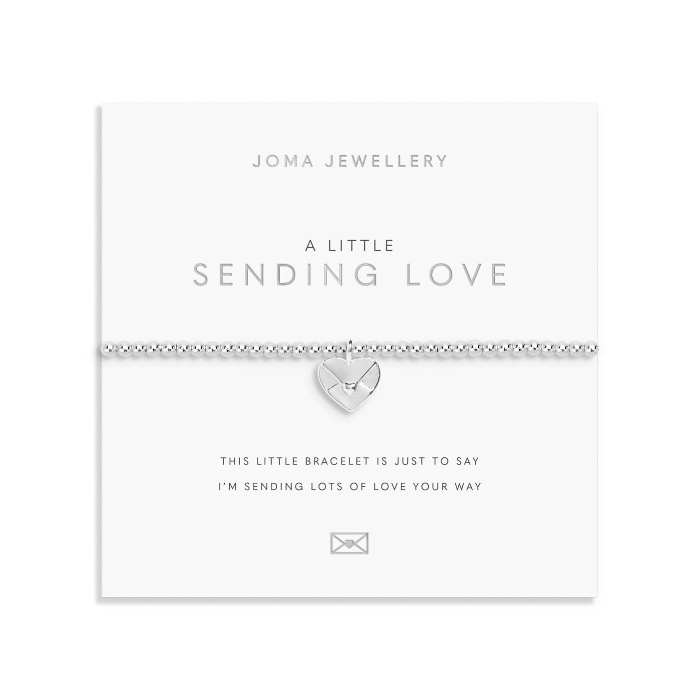 Joma Jewellery A Little | Sending Love | Silver Plated | Bracelet | 17.5cm Stretch