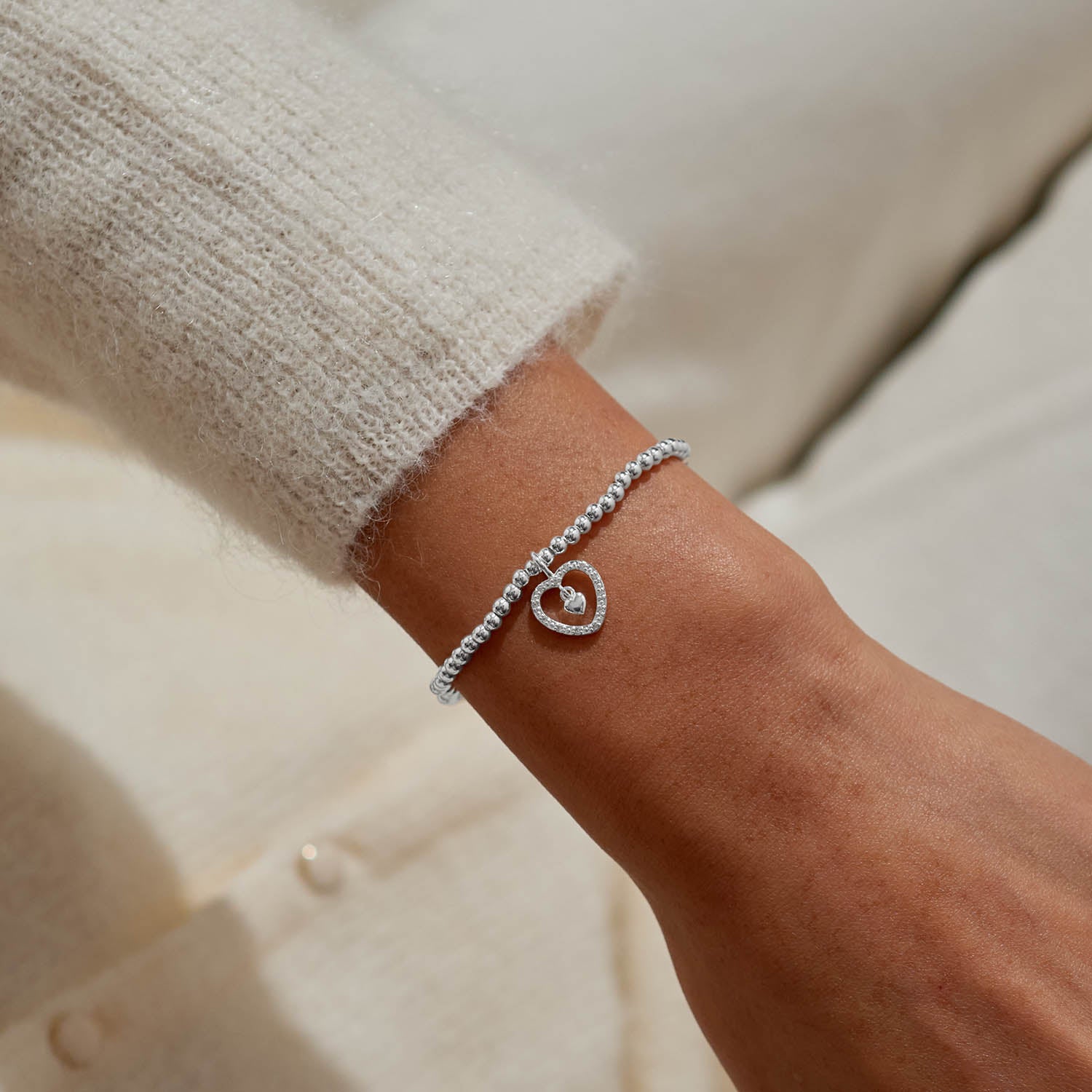 Joma Jewellery A Little | So Lucky To Have You In My Life | Silver Plated | Bracelet | 17.5cm Stretch