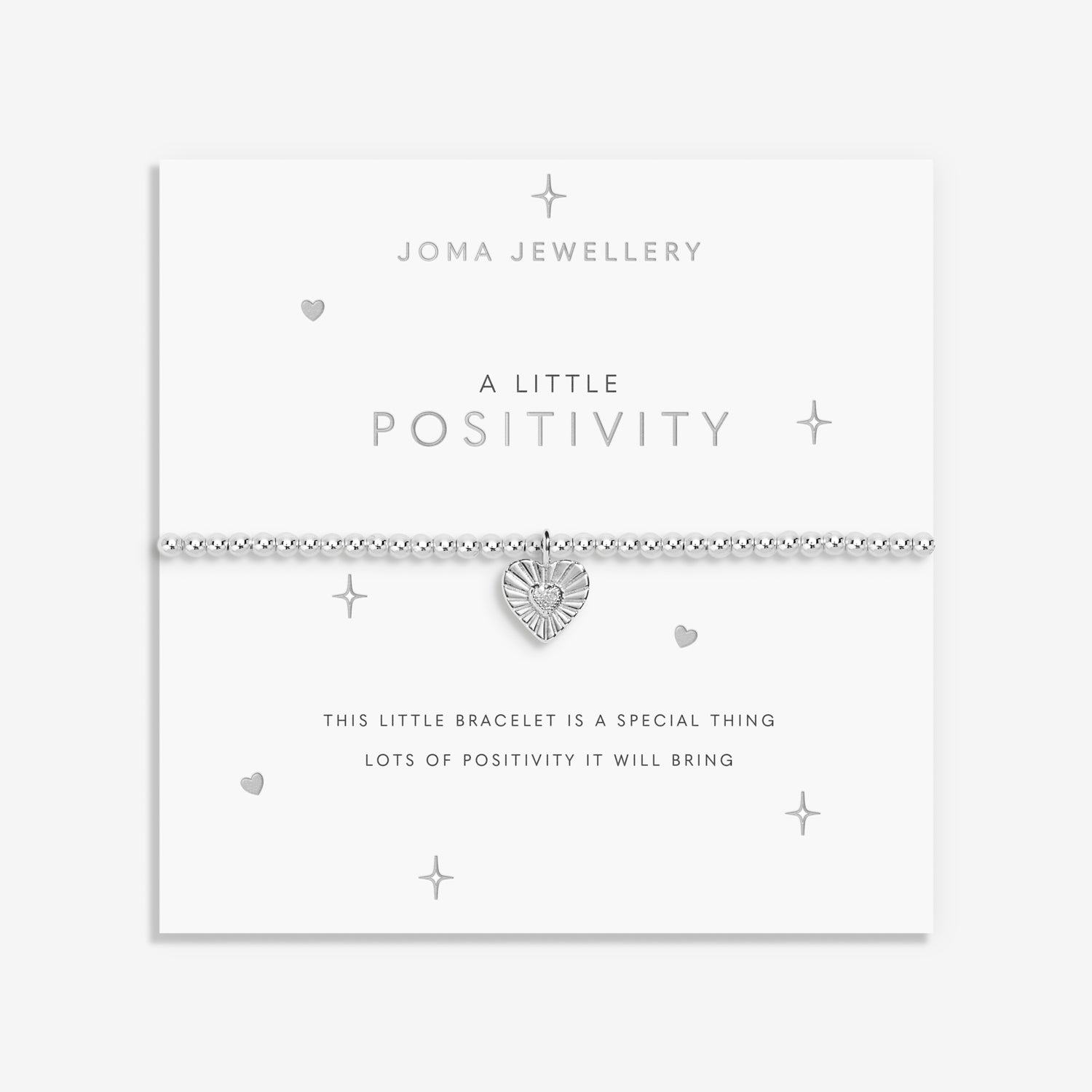 Joma Jewellery A Little | Positivity | Silver Plated | Bracelet | 17.5cm Stretch
