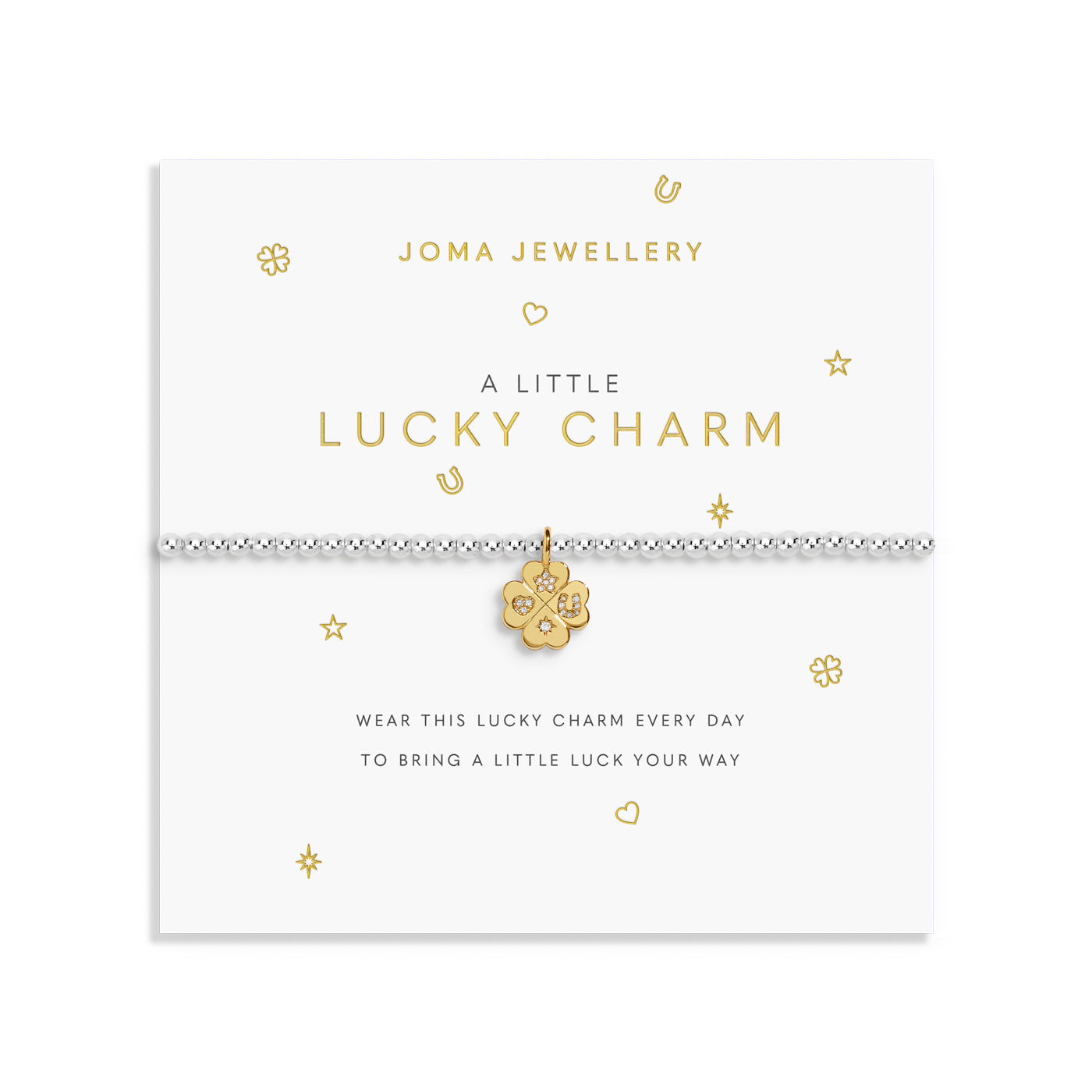 Joma Jewellery A Little | Lucky Charm | Silver & Gold Plated | Bracelet | 17.5cm Stretch