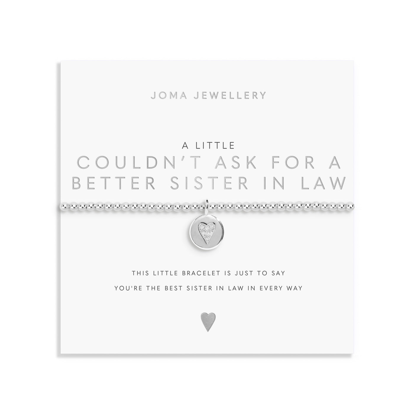 Joma Jewellery A Little | Couldn'T Ask For A Better Sister In Law | Silver Plated | Bracelet | 17.5cm Stretch