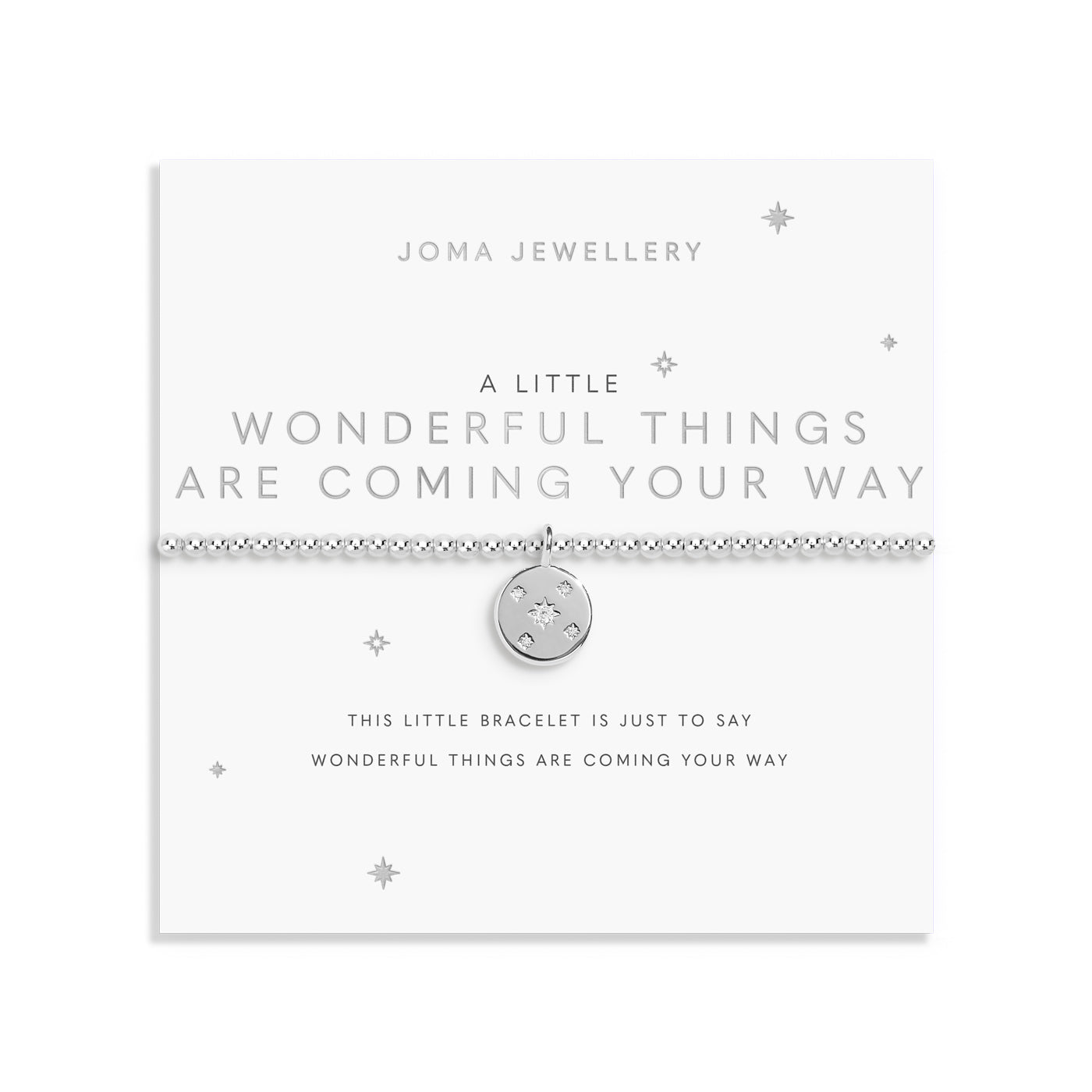 Joma Jewellery A Little | Wonderful Things Are Coming Your Way | Silver Plated | Bracelet | 17.5cm Stretch