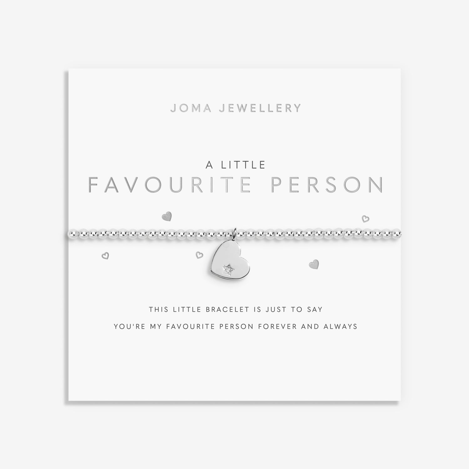 Joma Jewellery A Little | Favourite Person | Silver Plated | Bracelet | 17.5cm Stretch