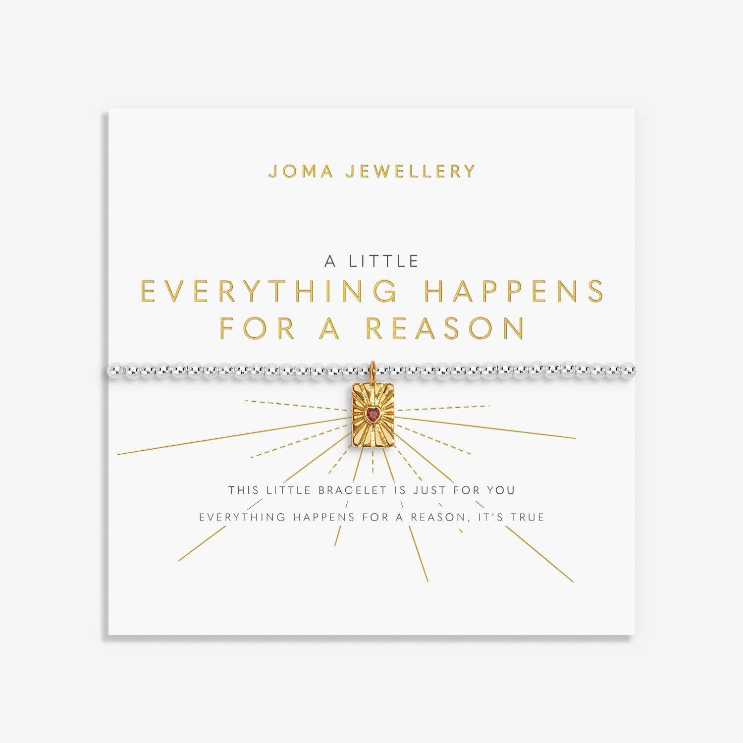 Joma Jewellery A Little | Everything Happens For A Reason | Silver & Gold Plated | Bracelet | 17.5cm Stretch