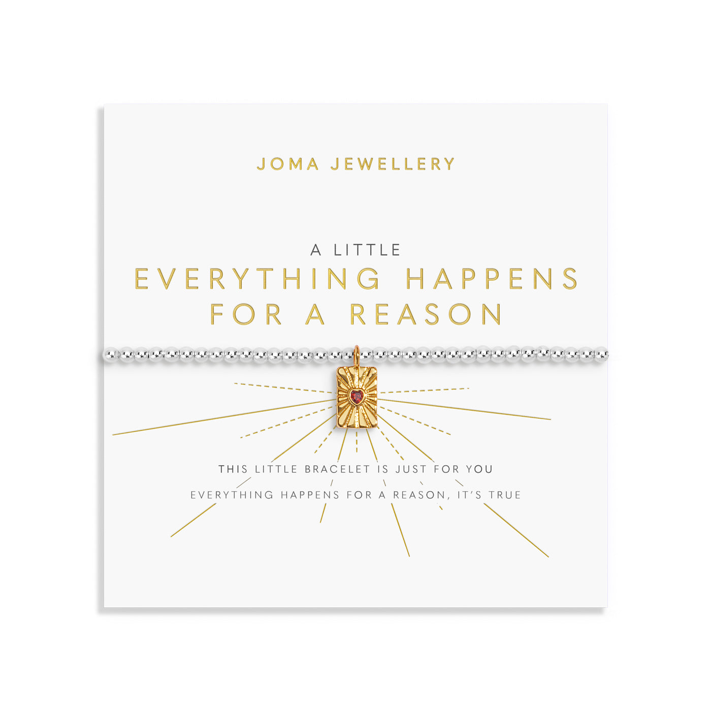 Joma Jewellery A Little | Everything Happens For A Reason | Silver & Gold Plated | Bracelet | 17.5cm Stretch