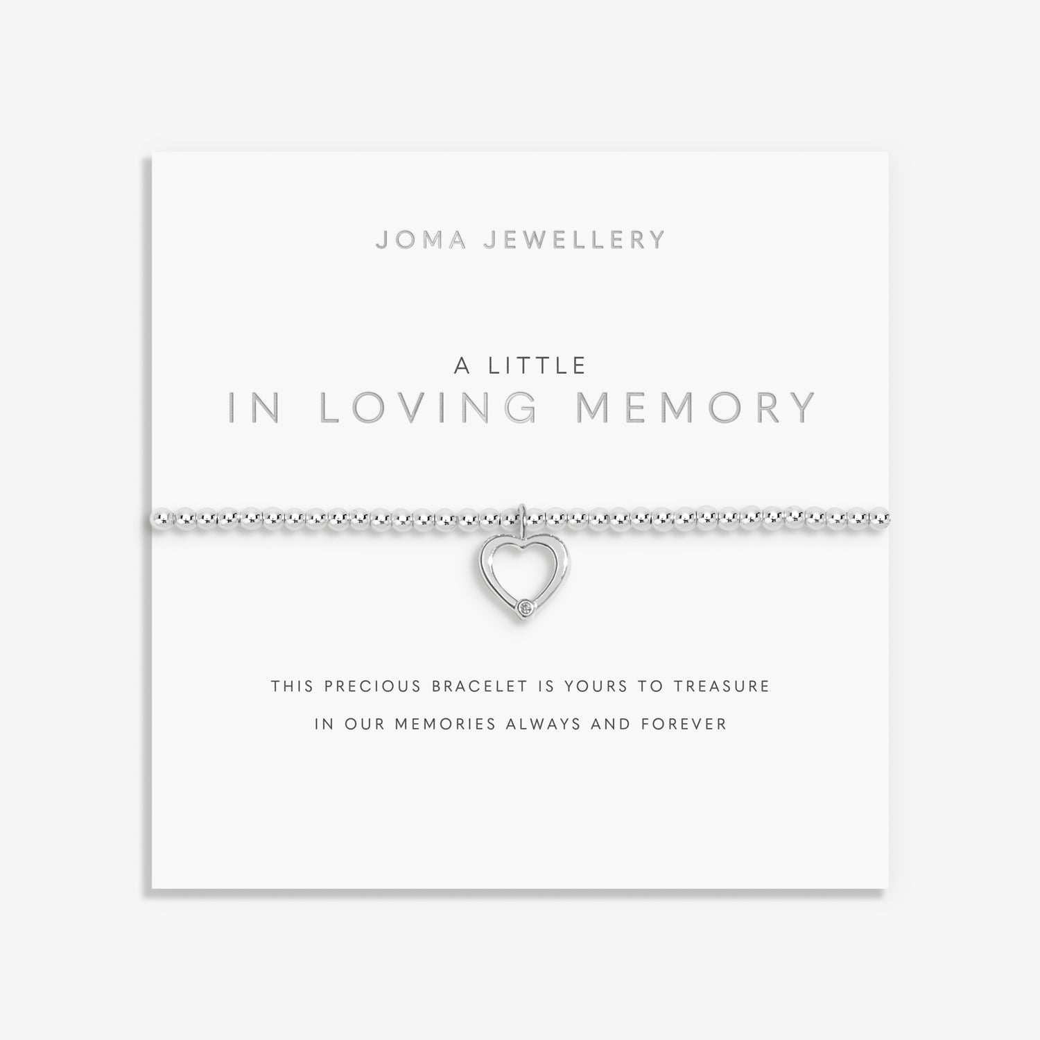 Joma Jewellery A Little | In Loving Memory | Silver Plated | Bracelet | 17.5cm Stretch