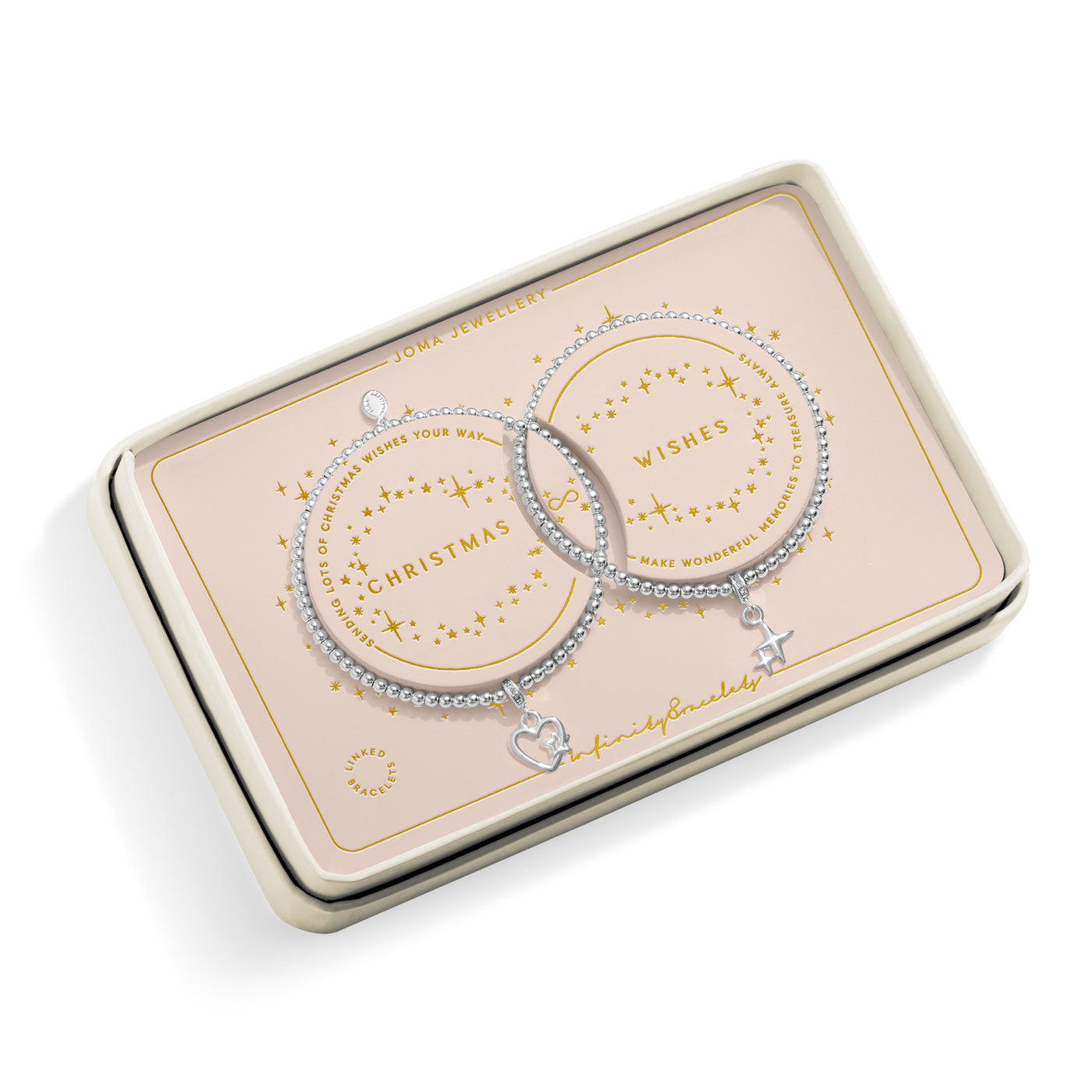 Joma Jewellery Infinity Bracelets | Christmas Wishes | Silver Plated | Linked Bracelets | 17.5cm Stretch