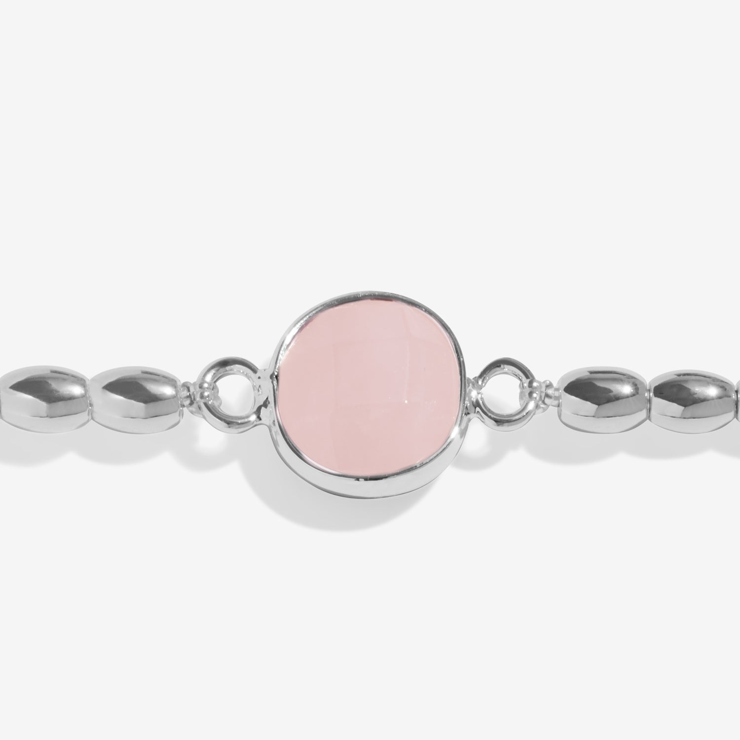 Joma Jewellery Serenity Stones | Pink Quartz | Silver Plated | Bracelet | 17.5cm Stretch