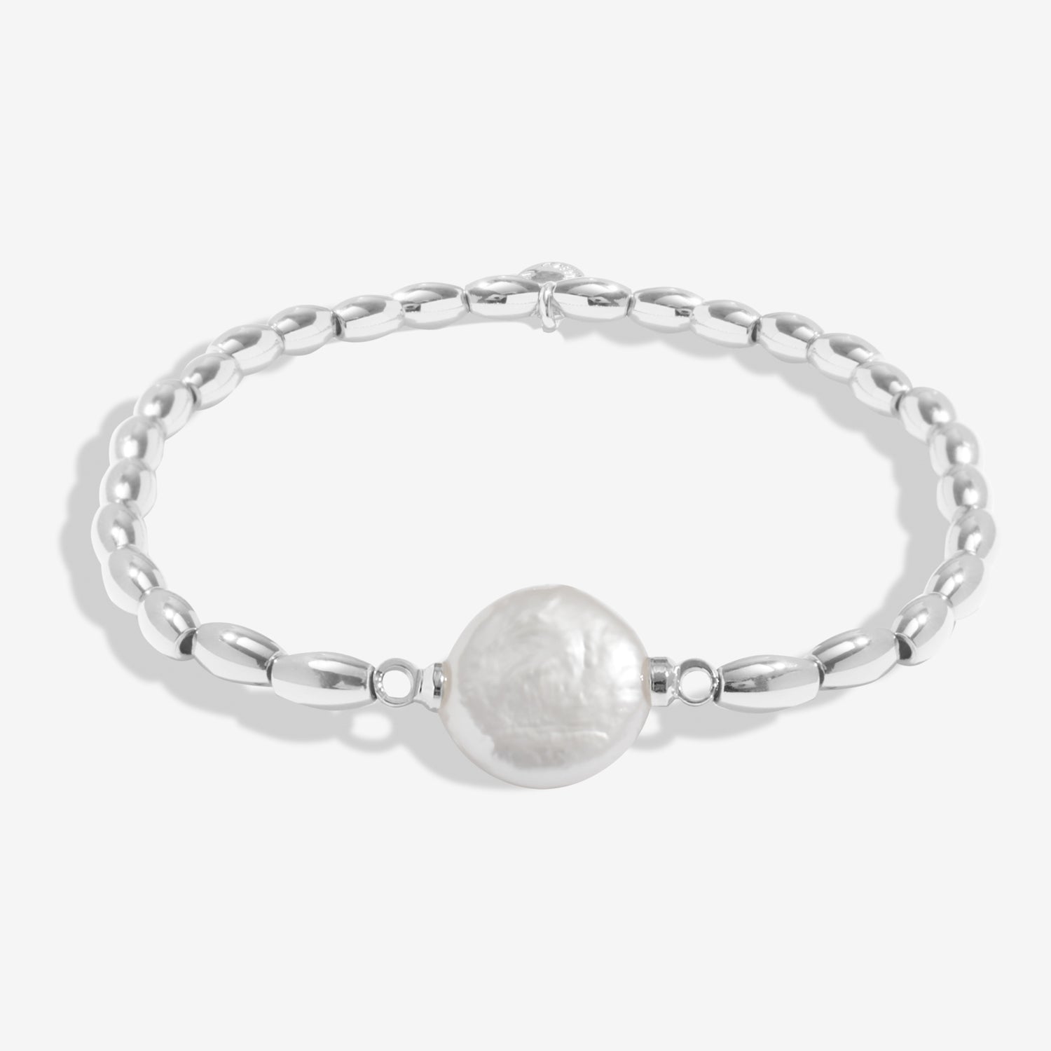 Joma Jewellery Serenity Stones | Freshwater Cultured Pearl | Silver Plated | Bracelet | 17.5cm Stretch