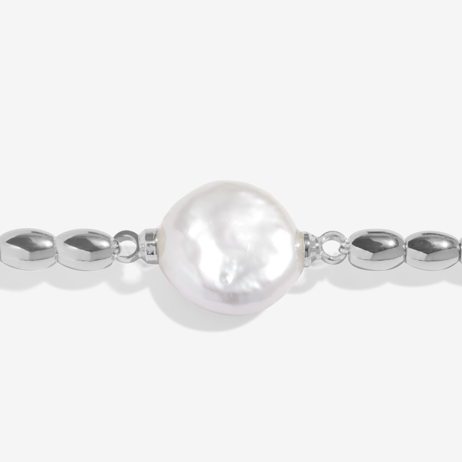 Joma Jewellery Serenity Stones | Freshwater Cultured Pearl | Silver Plated | Bracelet | 17.5cm Stretch