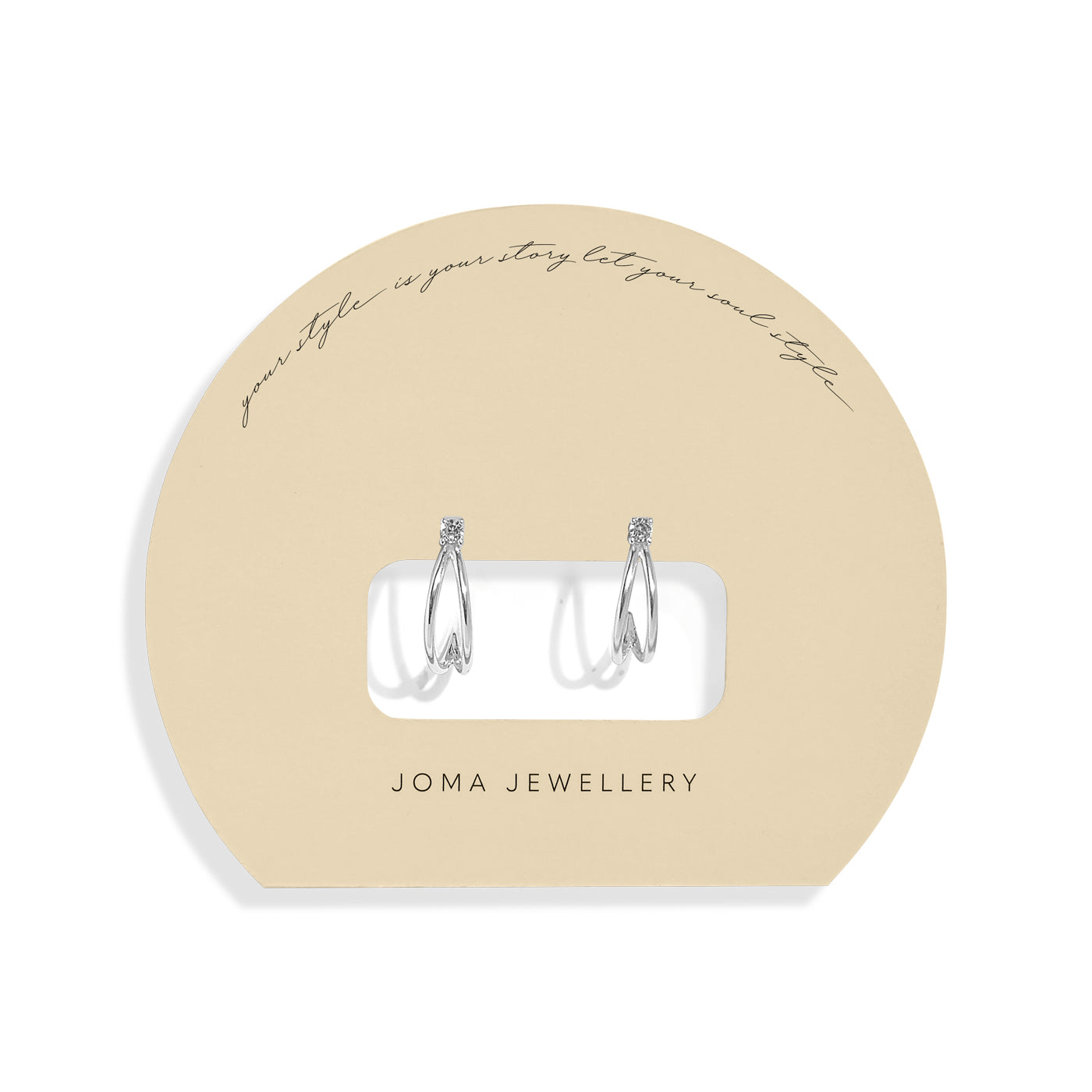 Joma Jewellery Soul Shine | Cz Hoop | Silver Plated | Hoop Earrings