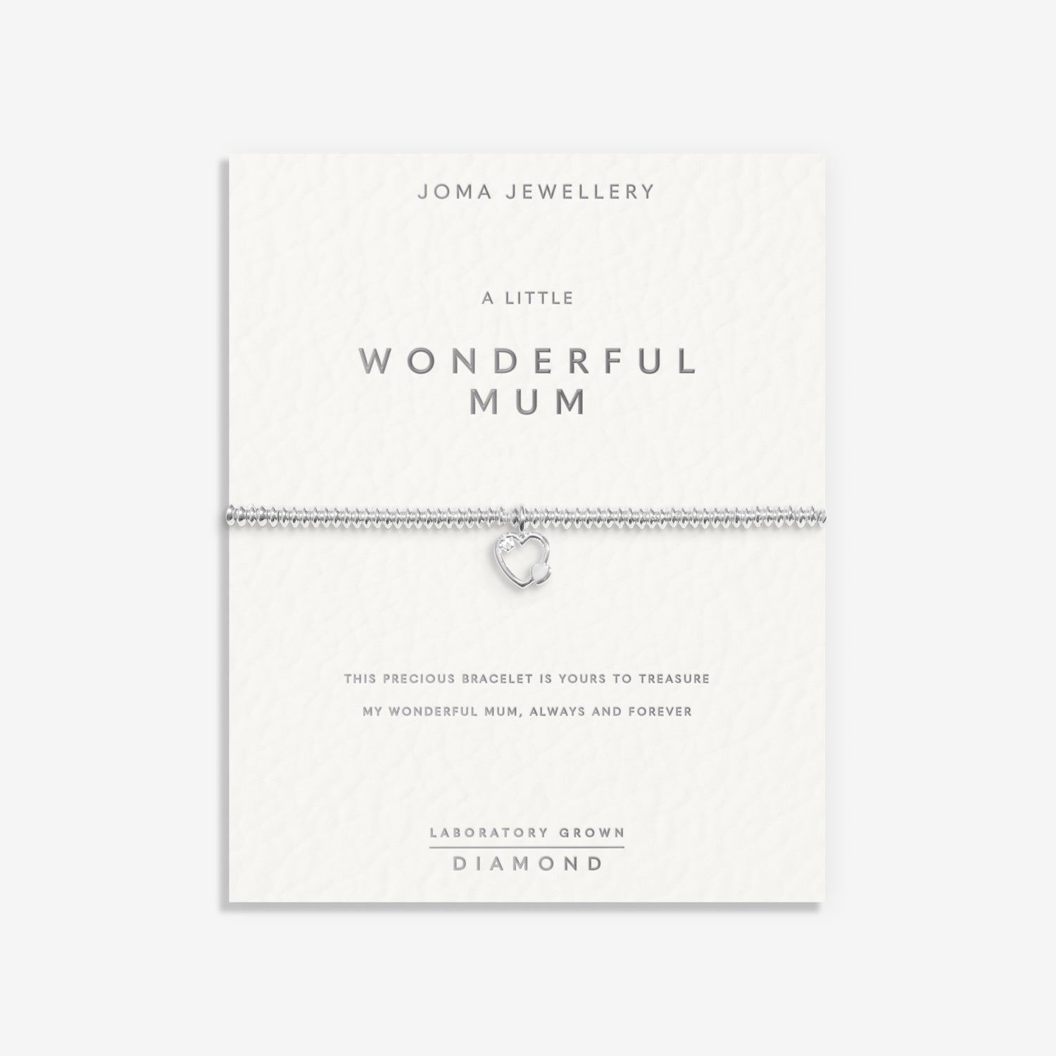 Joma Jewellery Laboratory Grown Diamond A Little | Wonderful Mum | Silver Plated | Bracelet | 17.5cm Stretch