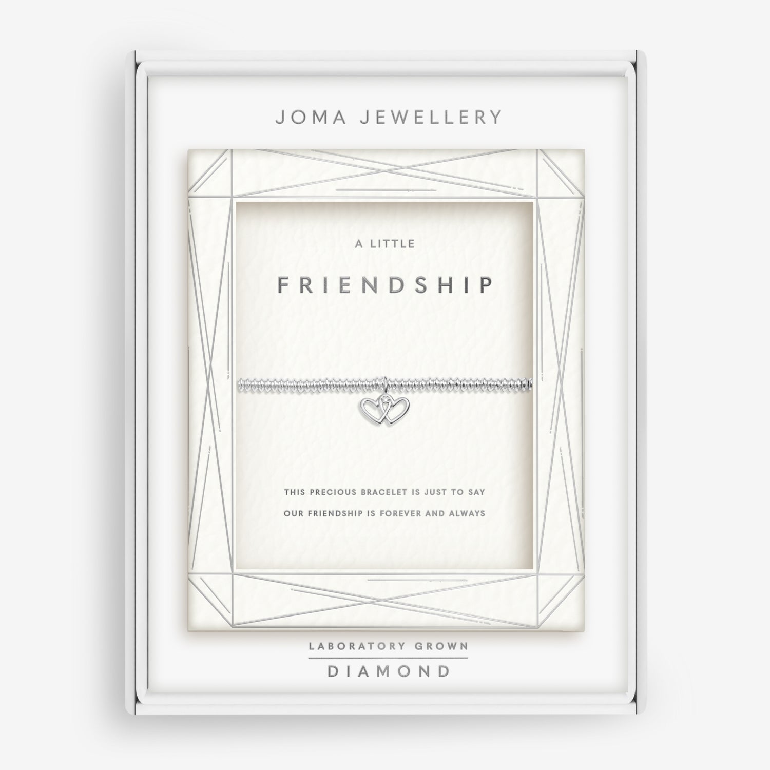 Joma Jewellery Laboratory Grown Diamond A Little | Friendship | Silver Plated | Bracelet | 17.5cm Stretch