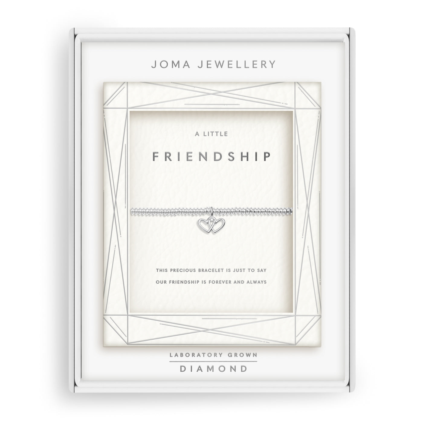 Joma Jewellery Laboratory Grown Diamond A Little | Friendship | Silver Plated | Bracelet | 17.5cm Stretch