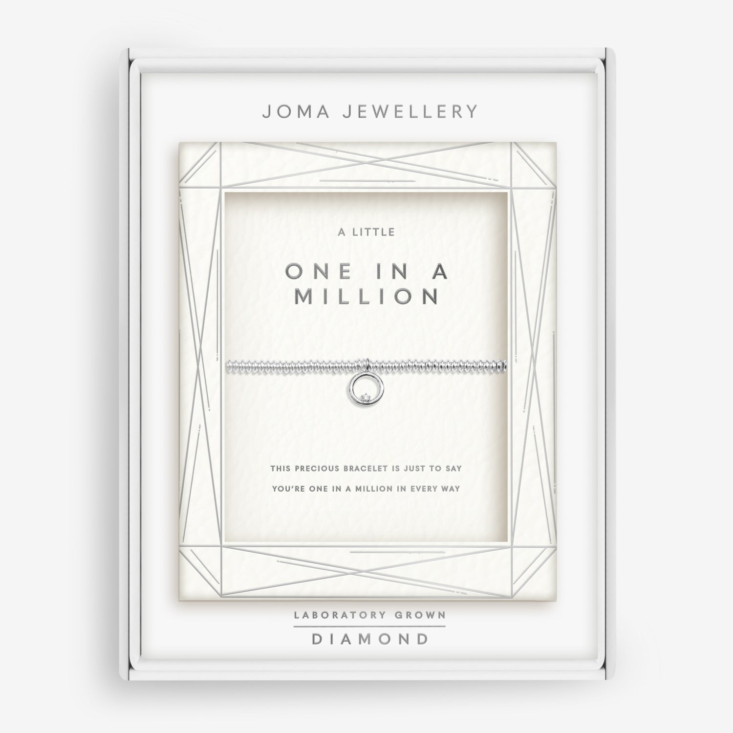 Joma Jewellery Laboratory Grown Diamond A Little | One In A Million | Silver Plated | Bracelet | 17.5cm Stretch