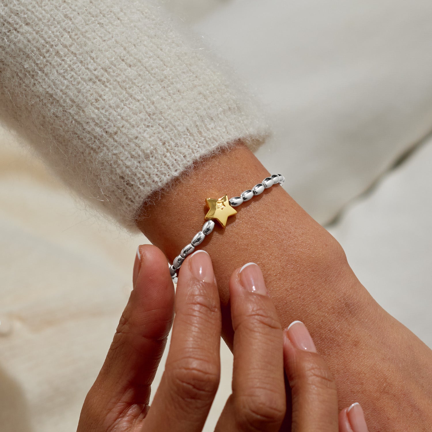 Joma Jewellery Christmas Wish | Merry Christmas | Silver & Gold Plated | Bracelet | 17.5cm Stretch