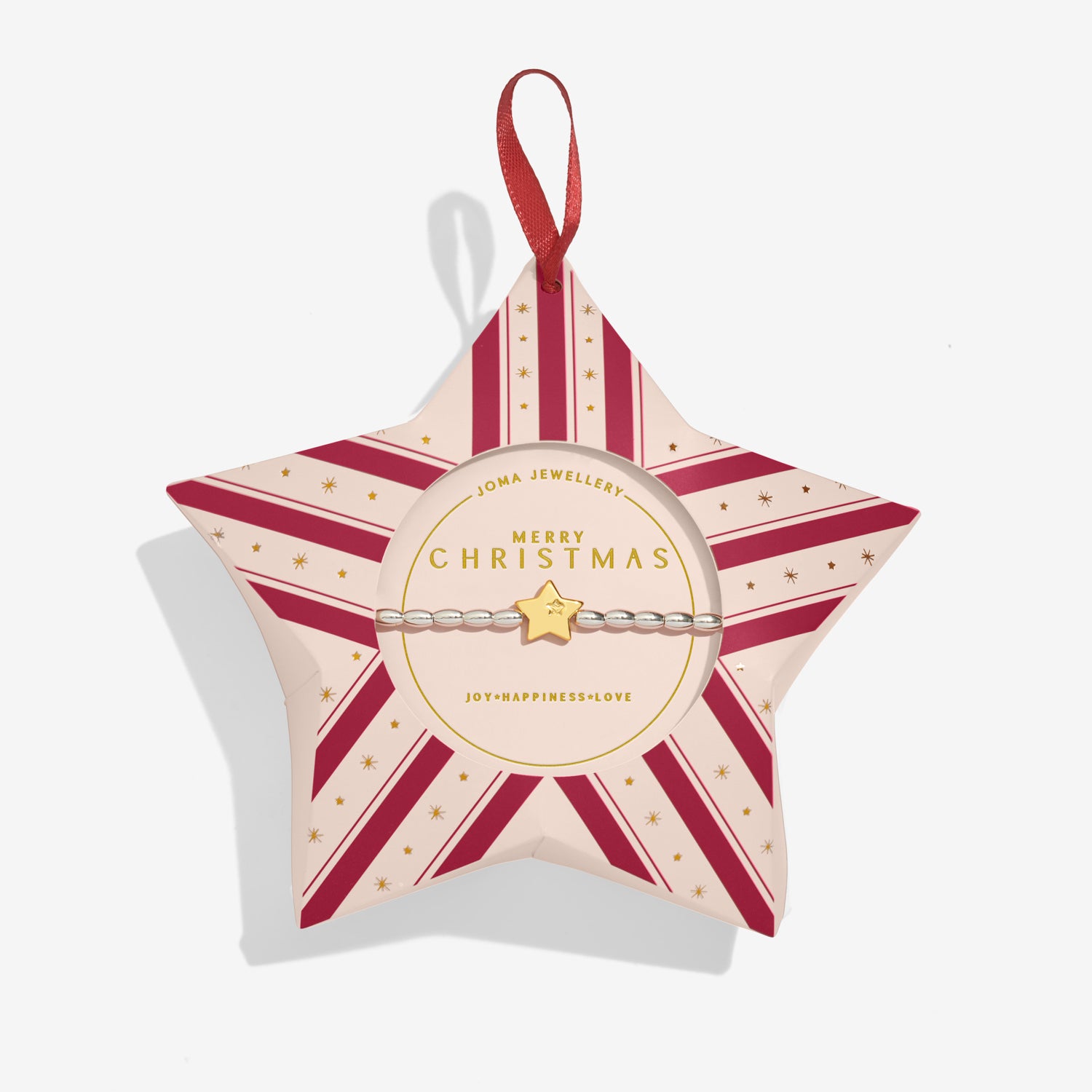 Joma Jewellery Christmas Wish | Merry Christmas | Silver & Gold Plated | Bracelet | 17.5cm Stretch