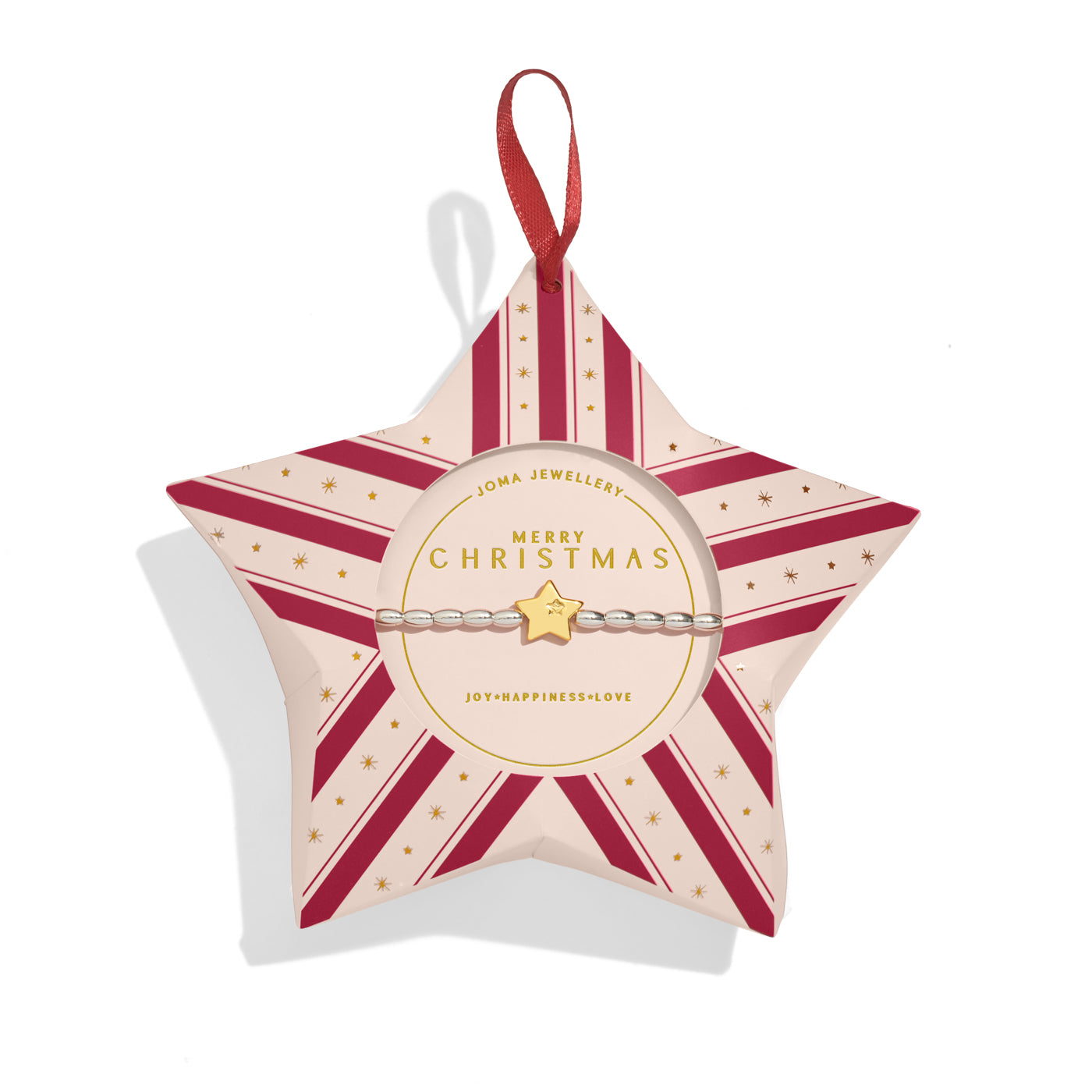 Joma Jewellery Christmas Wish | Merry Christmas | Silver & Gold Plated | Bracelet | 17.5cm Stretch