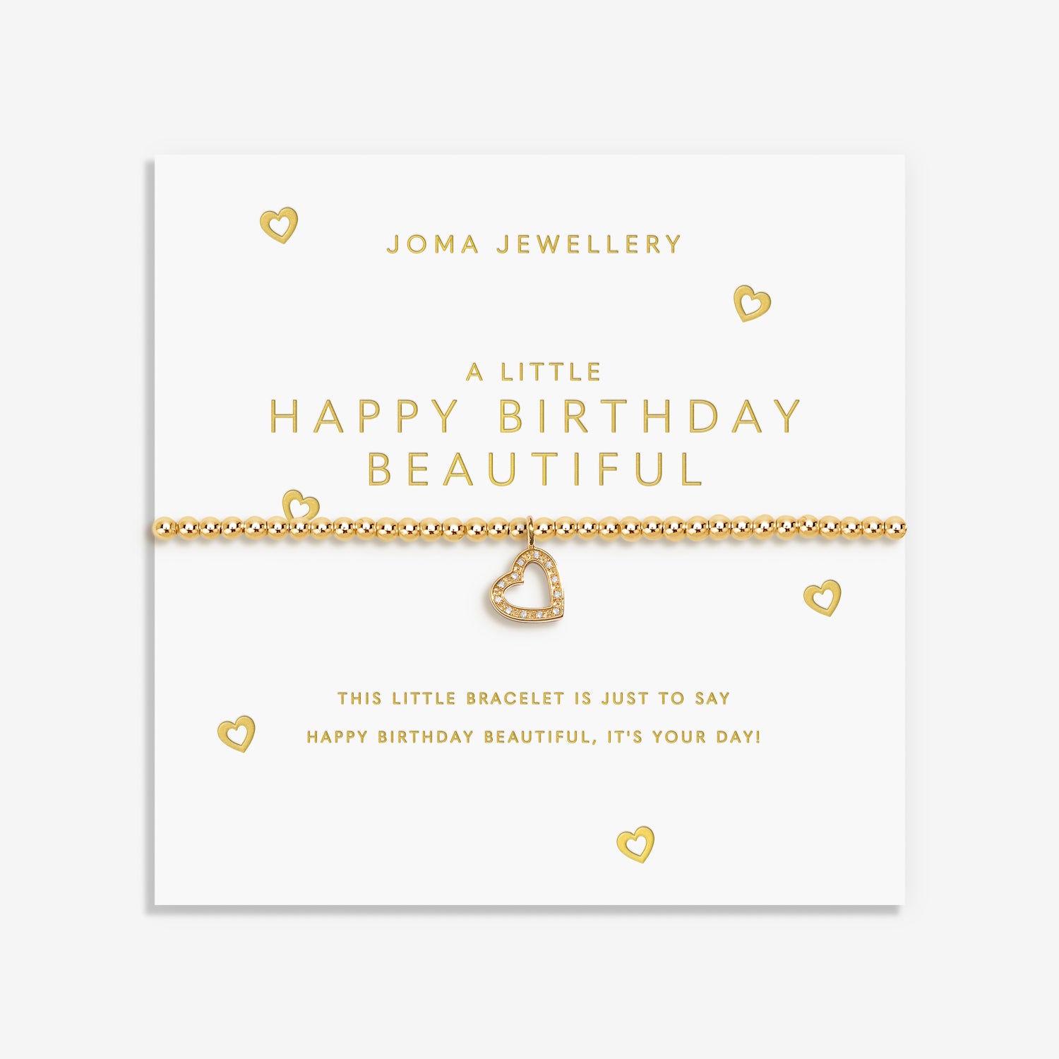Joma Jewellery Gold A Little | Happy Birthdayâ Beautiful | Gold Plated | Bracelet | 17.5cm Stretch