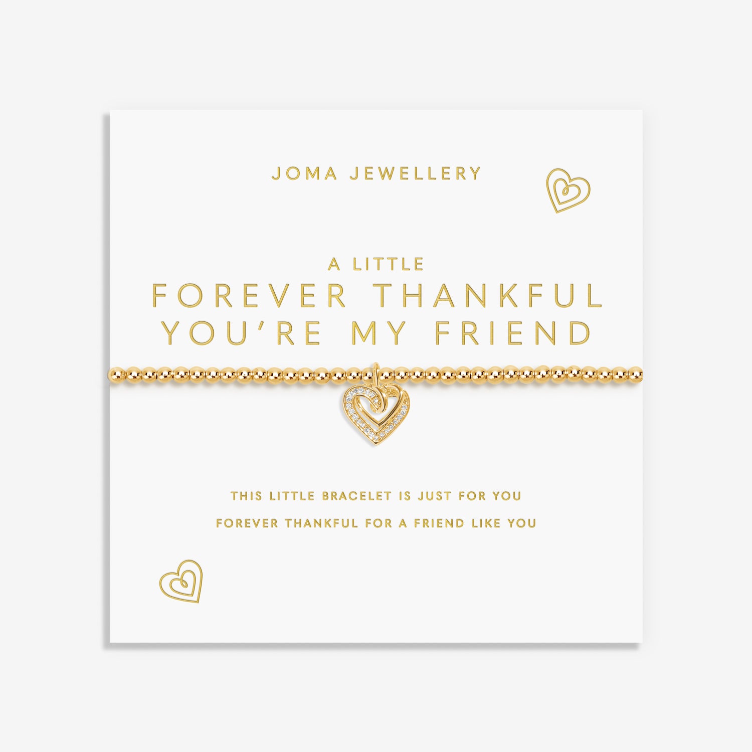 Joma Jewellery Gold A Little | Forever Thankful You'Re My Friend | Gold Plated | Bracelet | 17.5cm Stretch