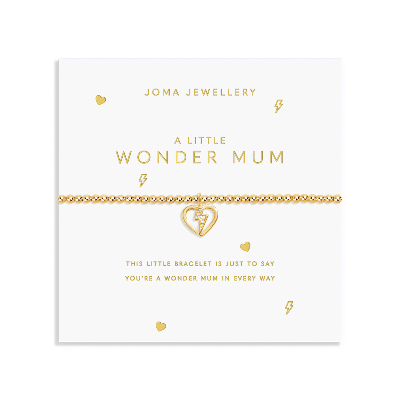 Joma Jewellery Gold A Little | Wonder Mum | Gold Plated | Bracelet | 17.5cm Stretch