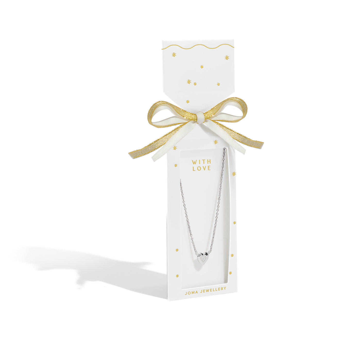 Joma Jewellery Necklace Christmas Cracker | With Love | Silver Plated | Necklace | 46cm + 5cm Extender