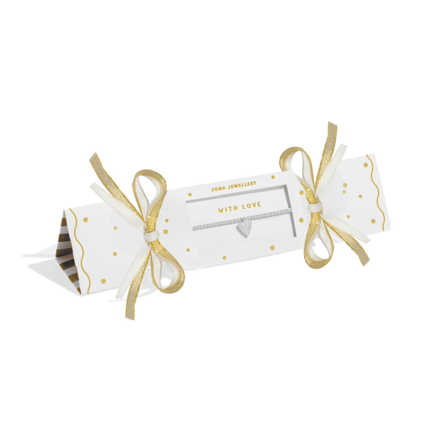 Joma Jewellery Christmas Cracker | With Love | Silver Plated | Bracelet | 17.5cm Stretch
