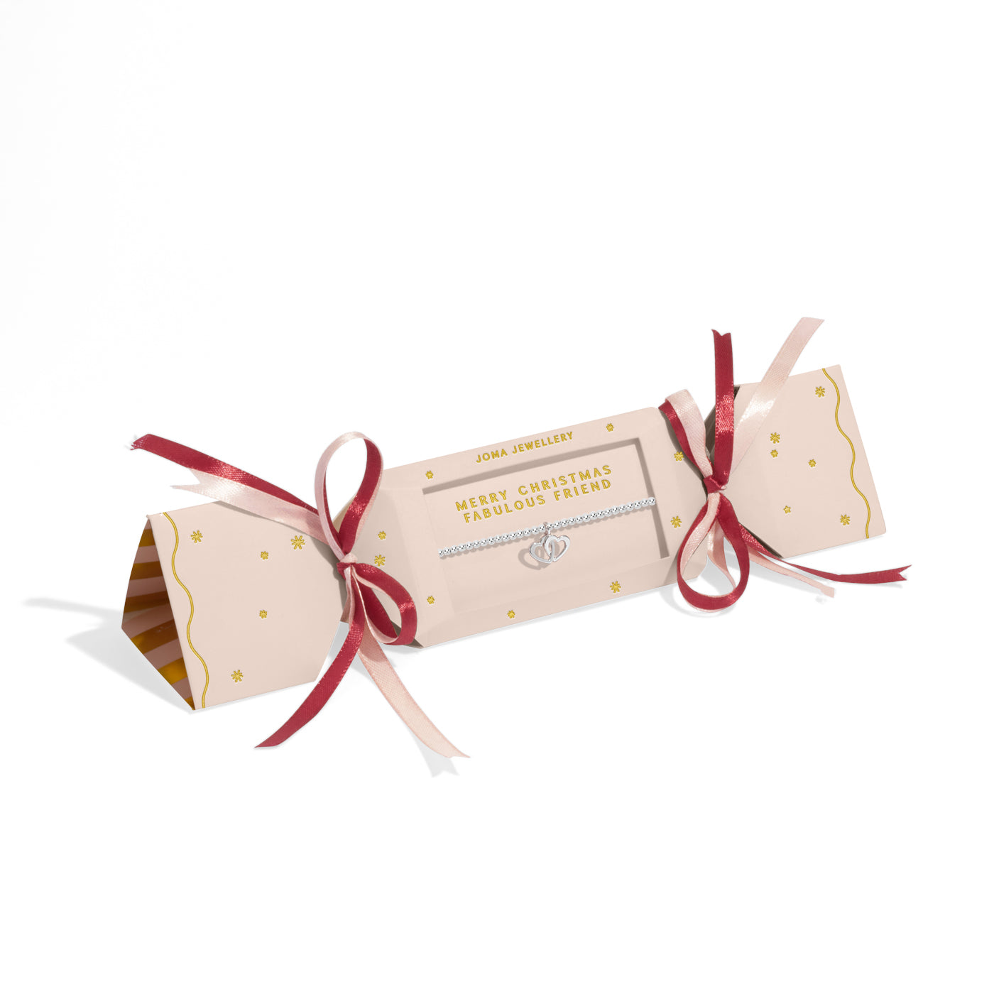 Joma Jewellery Christmas Cracker | Merry Christmas Fabulous Friend | Silver Plated | Bracelet | 17.5cm Stretch