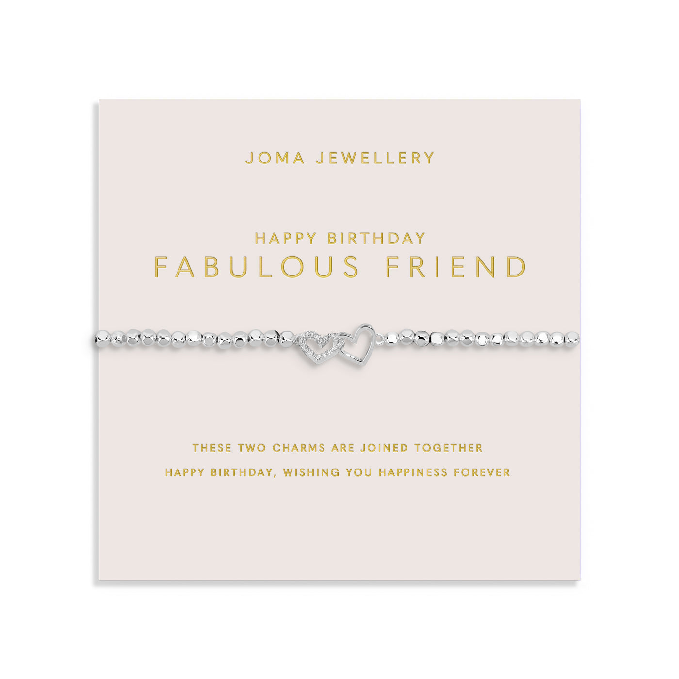 Joma Jewellery Forever Yours | Happy Birthday Fabulous Friend | Silver Plated | Bracelet | 17.5cm Stretch