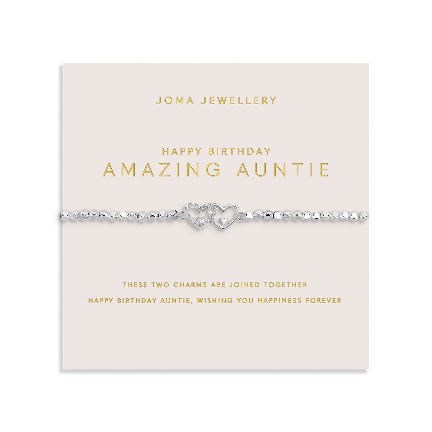 Joma Jewellery Forever Yours | Happy Birthday Amazing Auntie | Silver Plated | Bracelet | 17.5cm Stretch