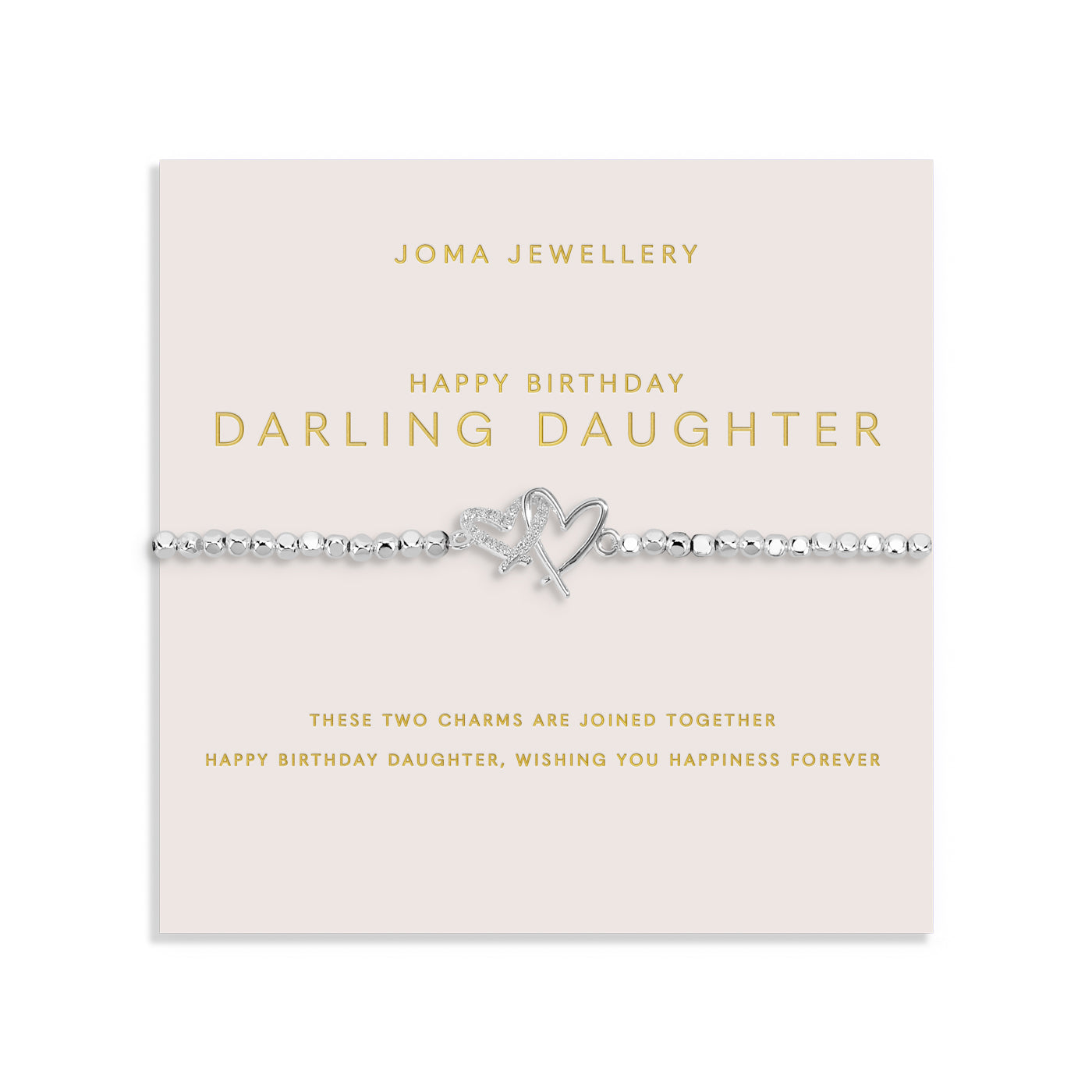 Joma Jewellery Forever Yours | Happy Birthday Darling Daughter | Silver Plated | Bracelet | 17.5cm Stretch
