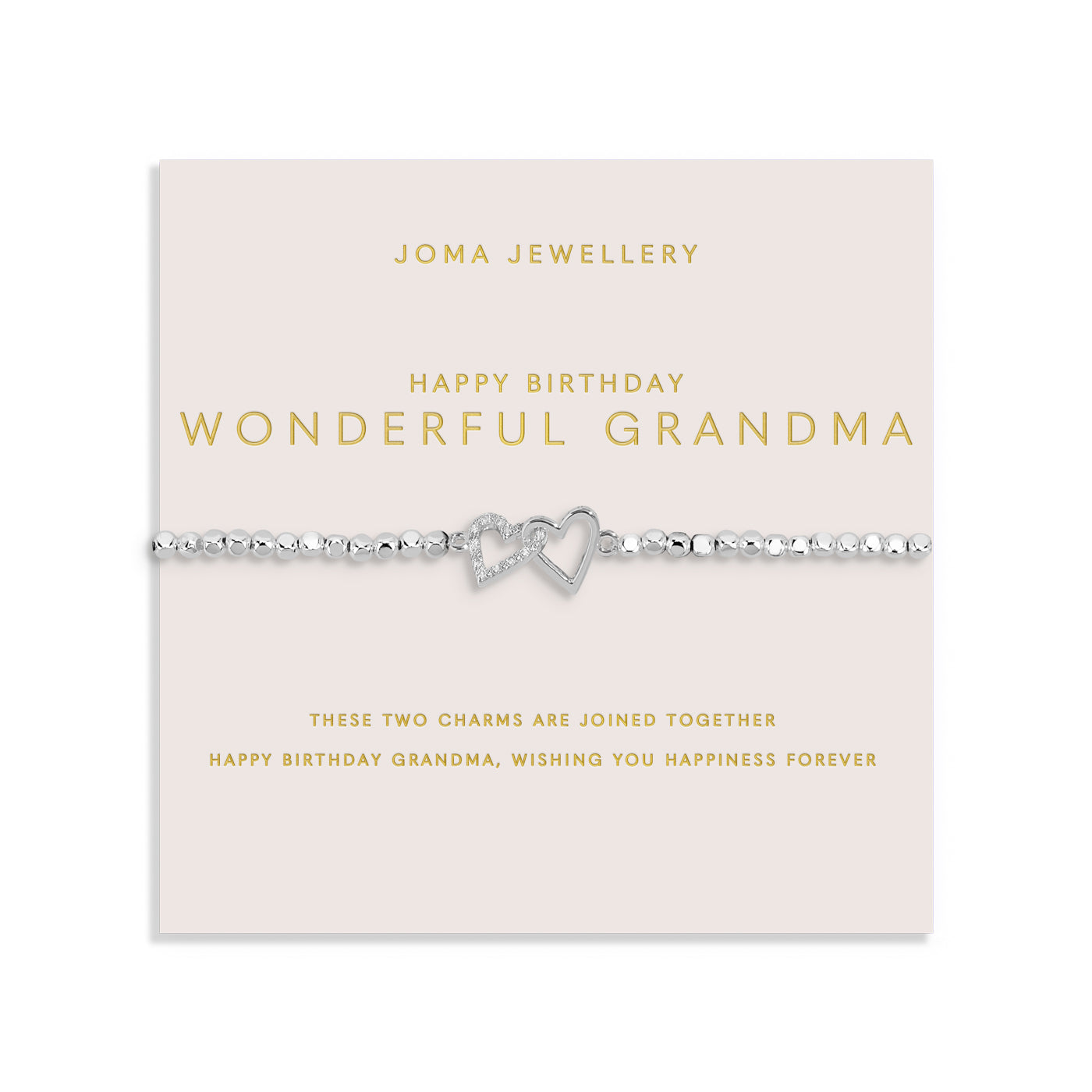 Joma Jewellery Forever Yours | Happy Birthday Wonderful Grandma | Silver Plated | Bracelet | 17.5cm Stretch
