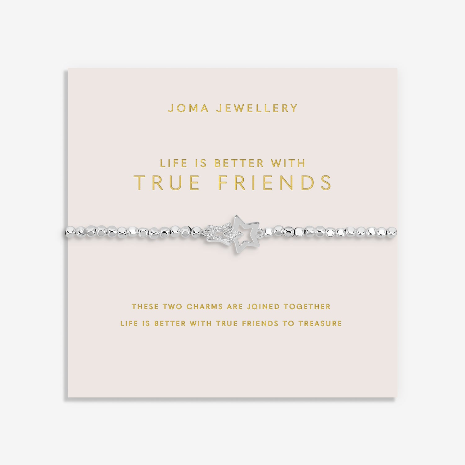 Joma Jewellery Forever Yours | Life Is Better With True Friends | Silver Plated | Bracelet | 17.5cm Stretch