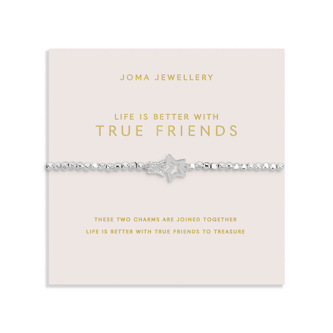 Joma Jewellery Forever Yours | Life Is Better With True Friends | Silver Plated | Bracelet | 17.5cm Stretch