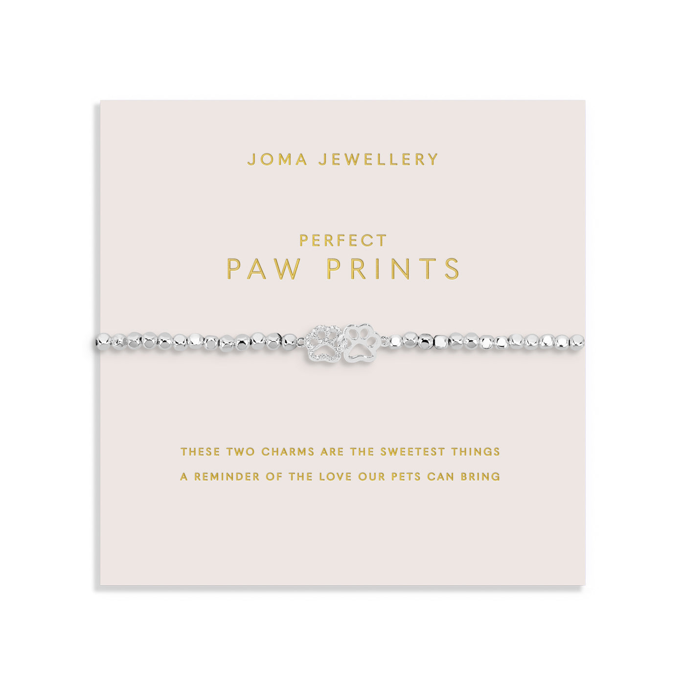Joma Jewellery Forever Yours | Perfect Paw Print | Silver Plated | Bracelet | 17.5cm Stretch