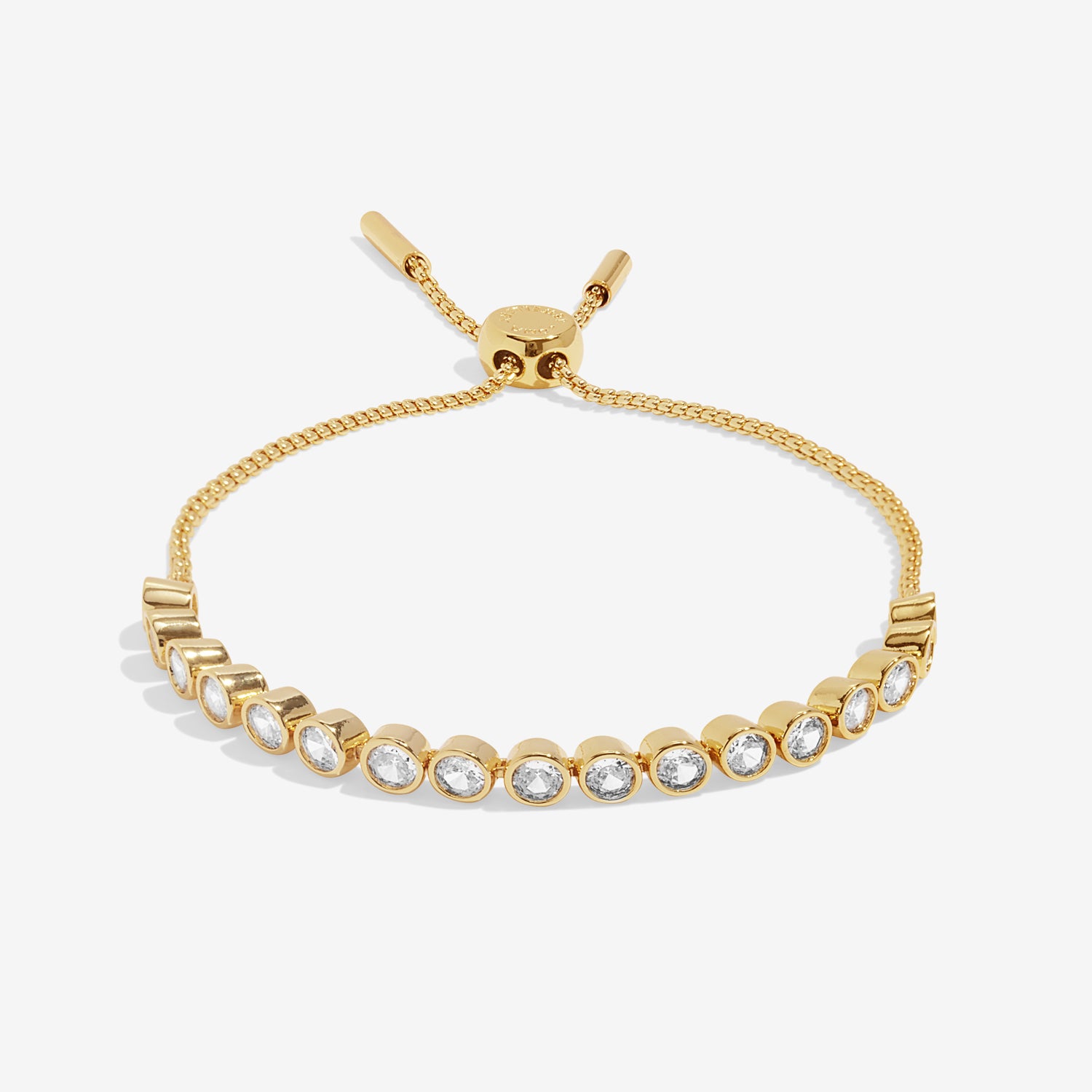 Joma Jewellery Bracelet Bar | Round Cz Tennis | Gold Plated | Bracelet | 24.5cm Adjustable