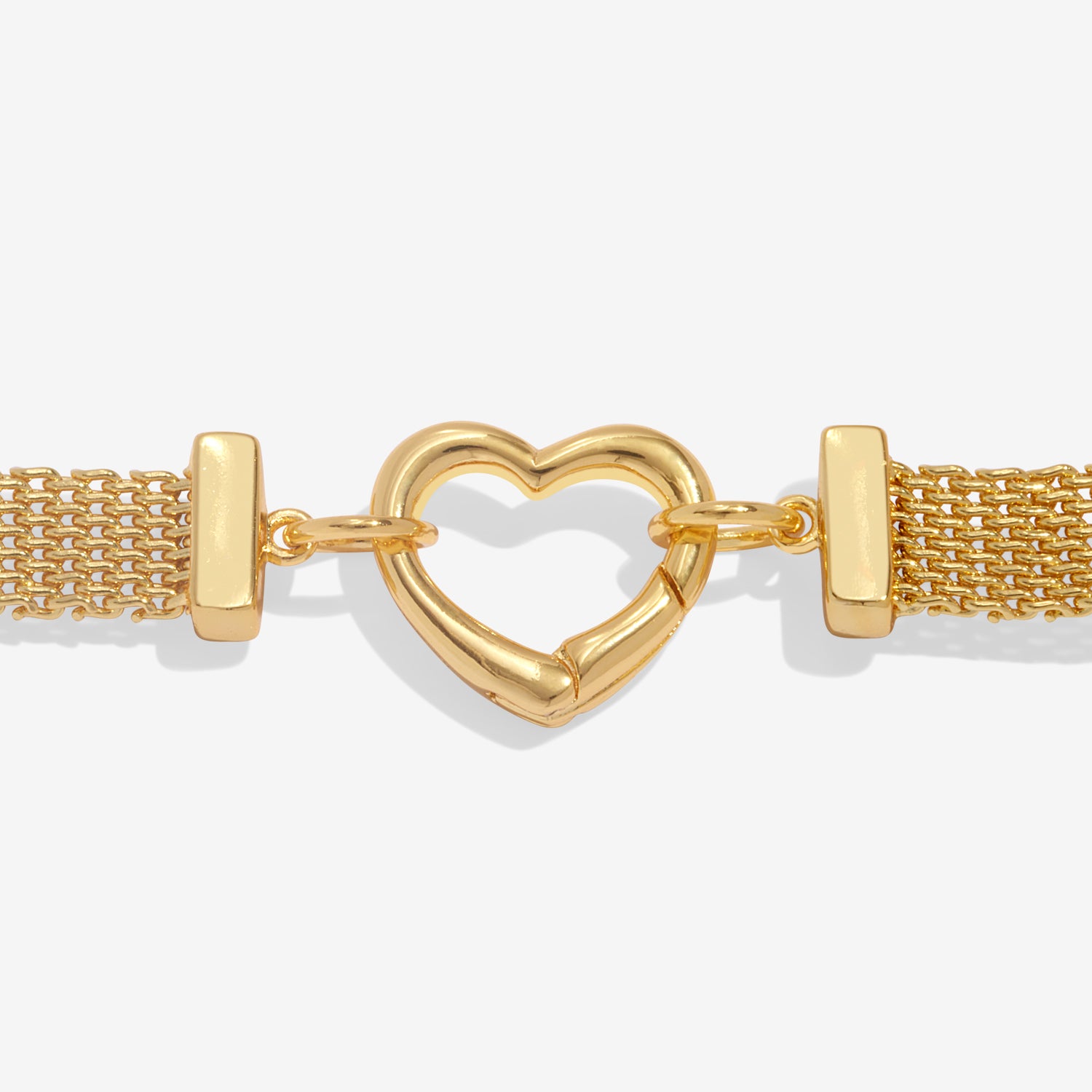 Joma Jewellery Bracelet Bar | Gold Heart Clasp | Gold Plated | Bracelet | 18cm