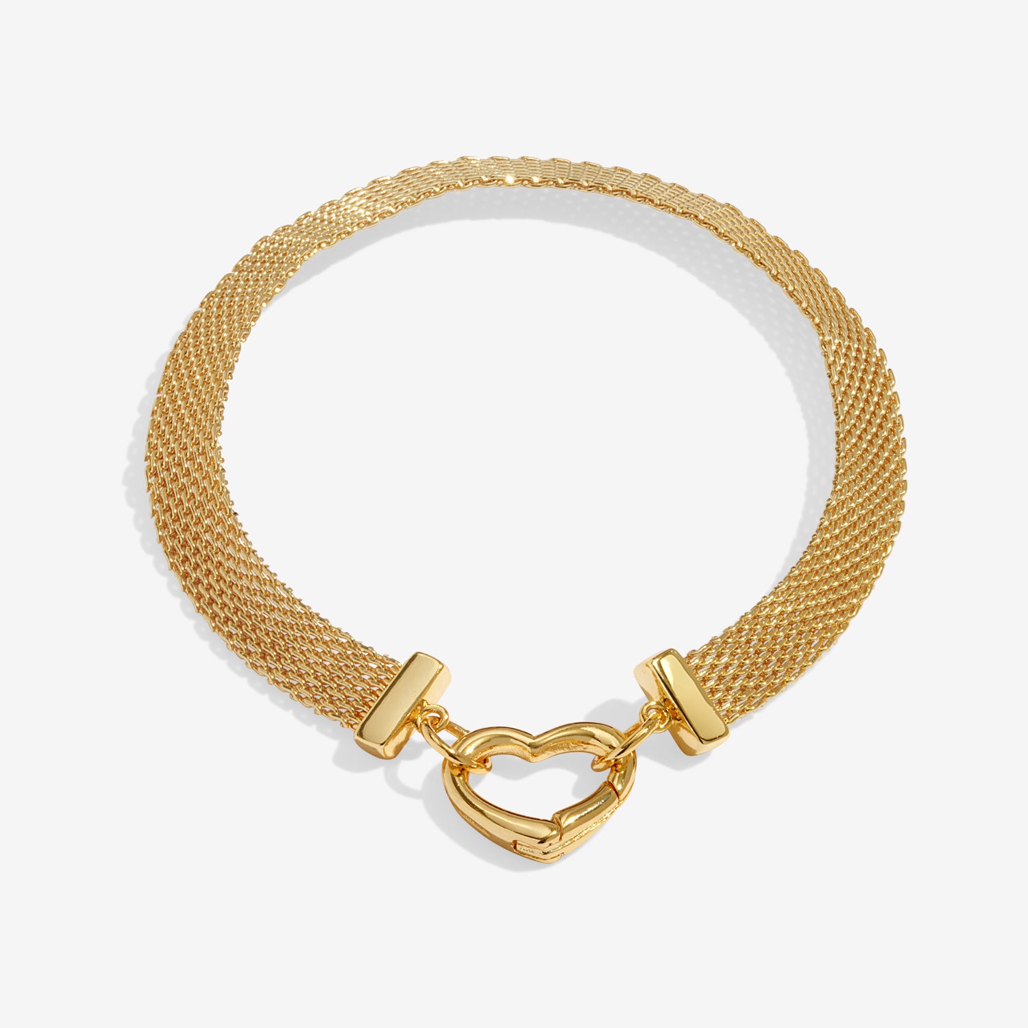 Joma Jewellery Bracelet Bar | Gold Heart Clasp | Gold Plated | Bracelet | 18cm