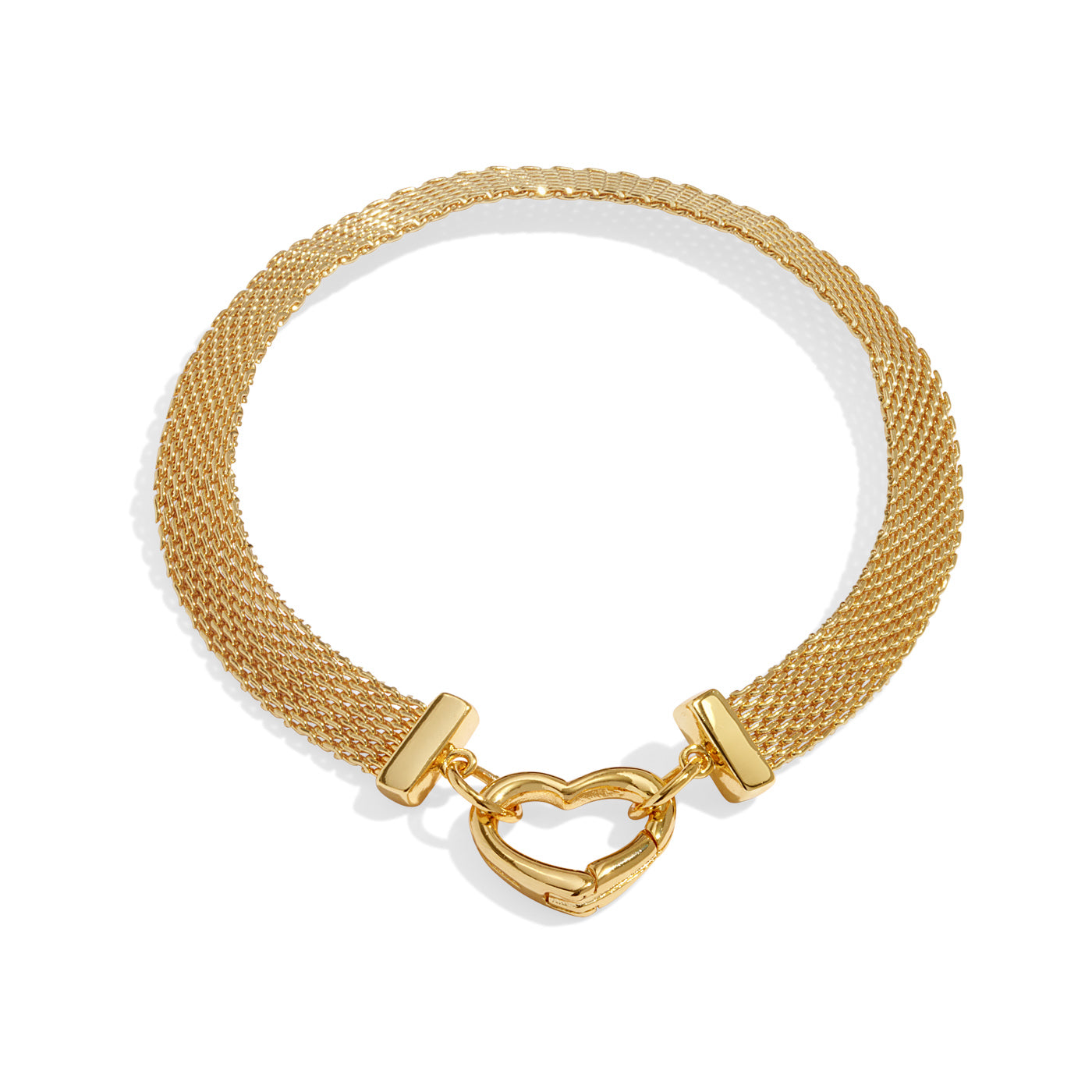 Joma Jewellery Bracelet Bar | Gold Heart Clasp | Gold Plated | Bracelet | 18cm