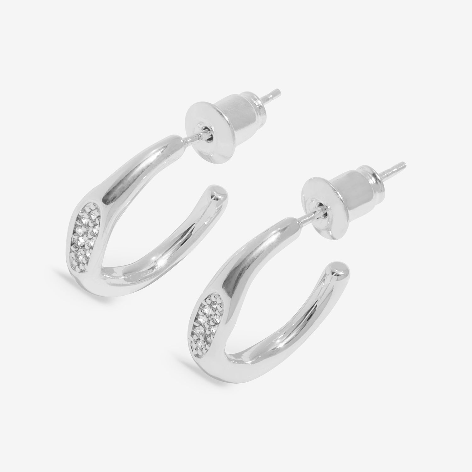 Joma Jewellery Soul Shine Stack | Organic | Silver Plated | Set Of 2 Hoop Earrings