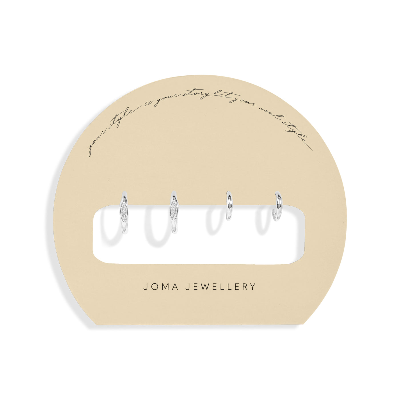 Joma Jewellery Soul Shine Stack | Organic | Silver Plated | Set Of 2 Hoop Earrings
