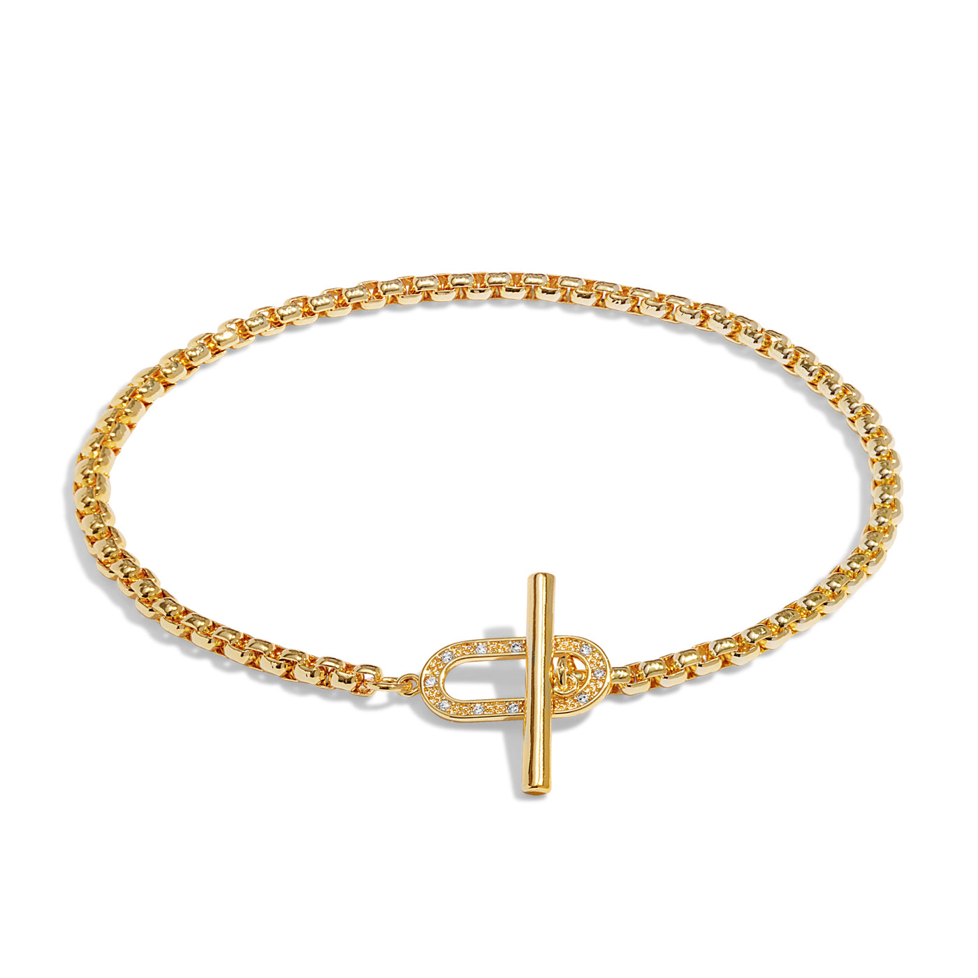 Joma Jewellery Evermore | Oval T-Bar | Gold Plated | Bracelet | 18.5cm