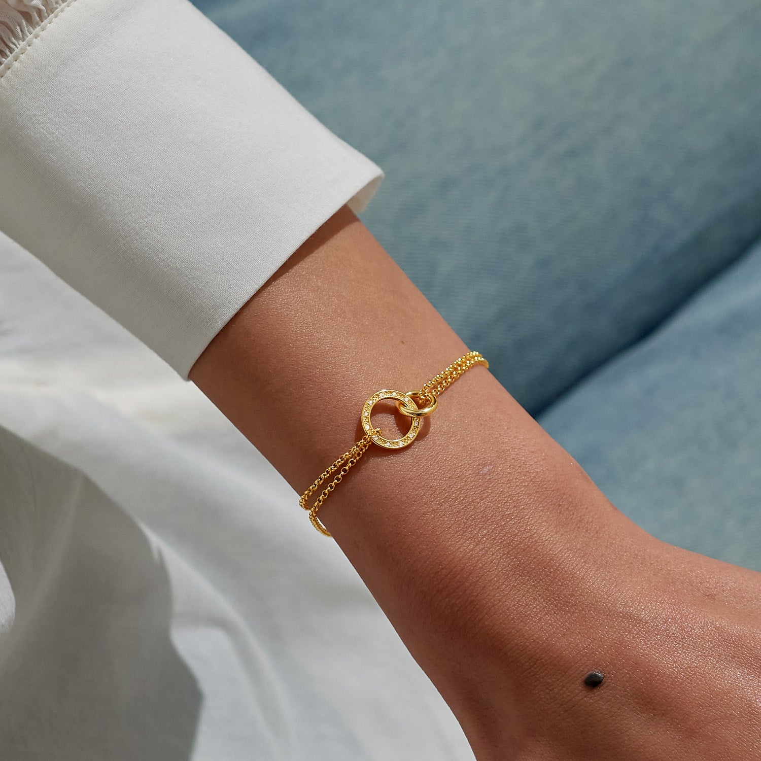 Joma Jewellery Evermore | Linked Circles | Gold Plated | Bracelet | 18cm + 3cm Extender