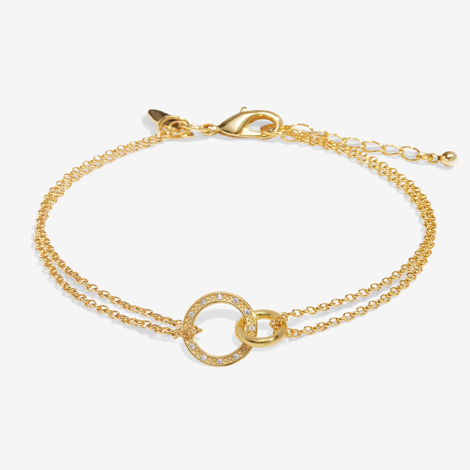 Joma Jewellery Evermore | Linked Circles | Gold Plated | Bracelet | 18cm + 3cm Extender