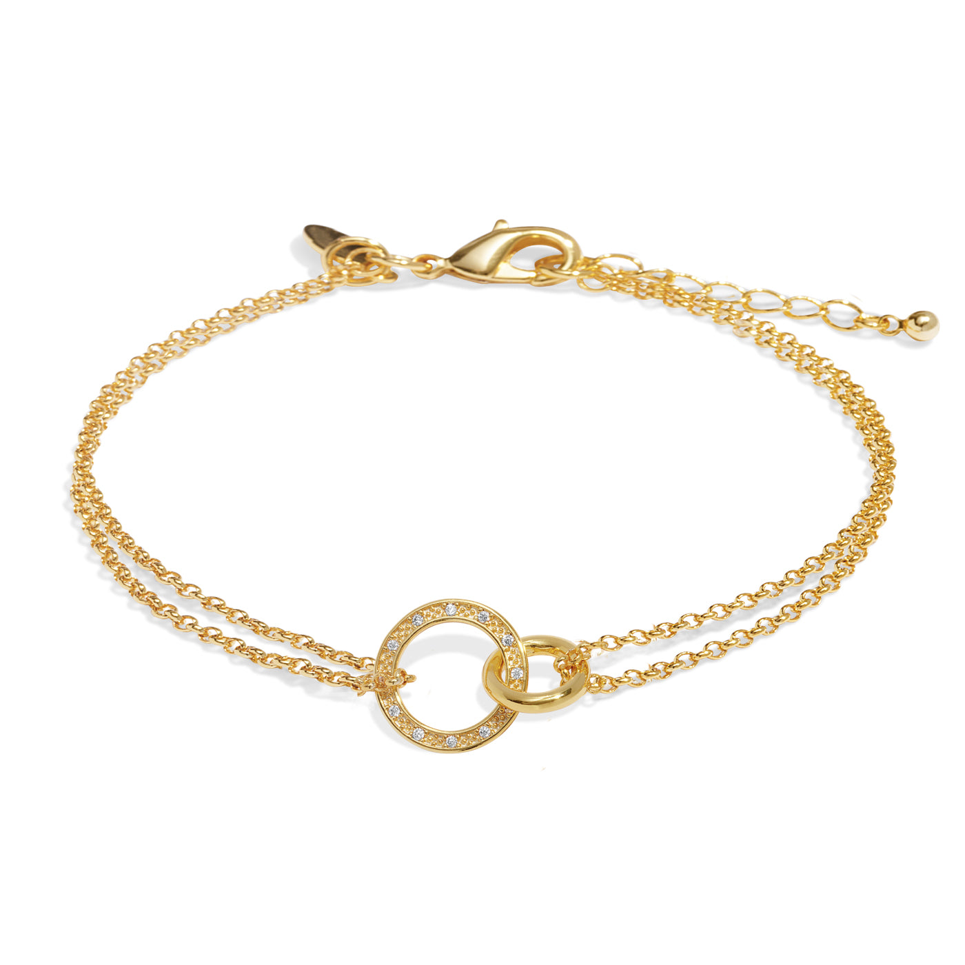 Joma Jewellery Evermore | Linked Circles | Gold Plated | Bracelet | 18cm + 3cm Extender
