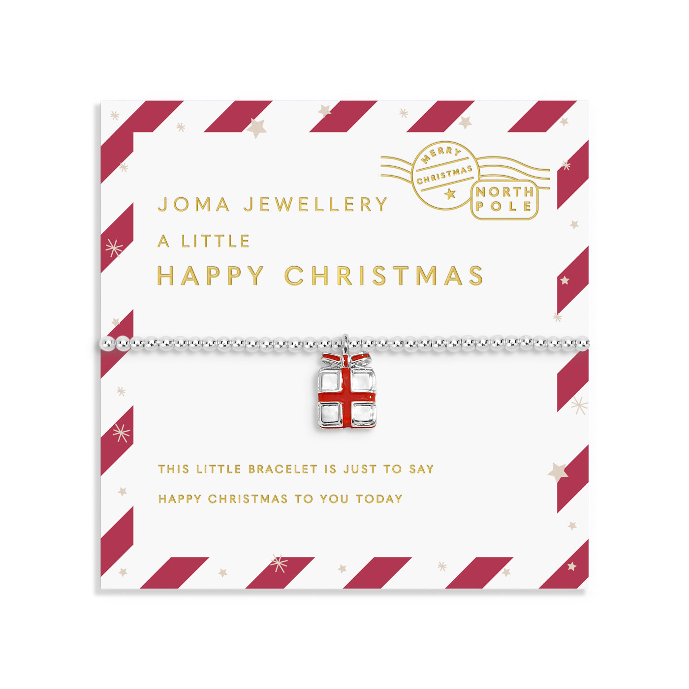 Joma Jewellery Kids' | Love From Santa | Happy Christmas | Silver Plated | Bracelet | 15.5cm Stretch