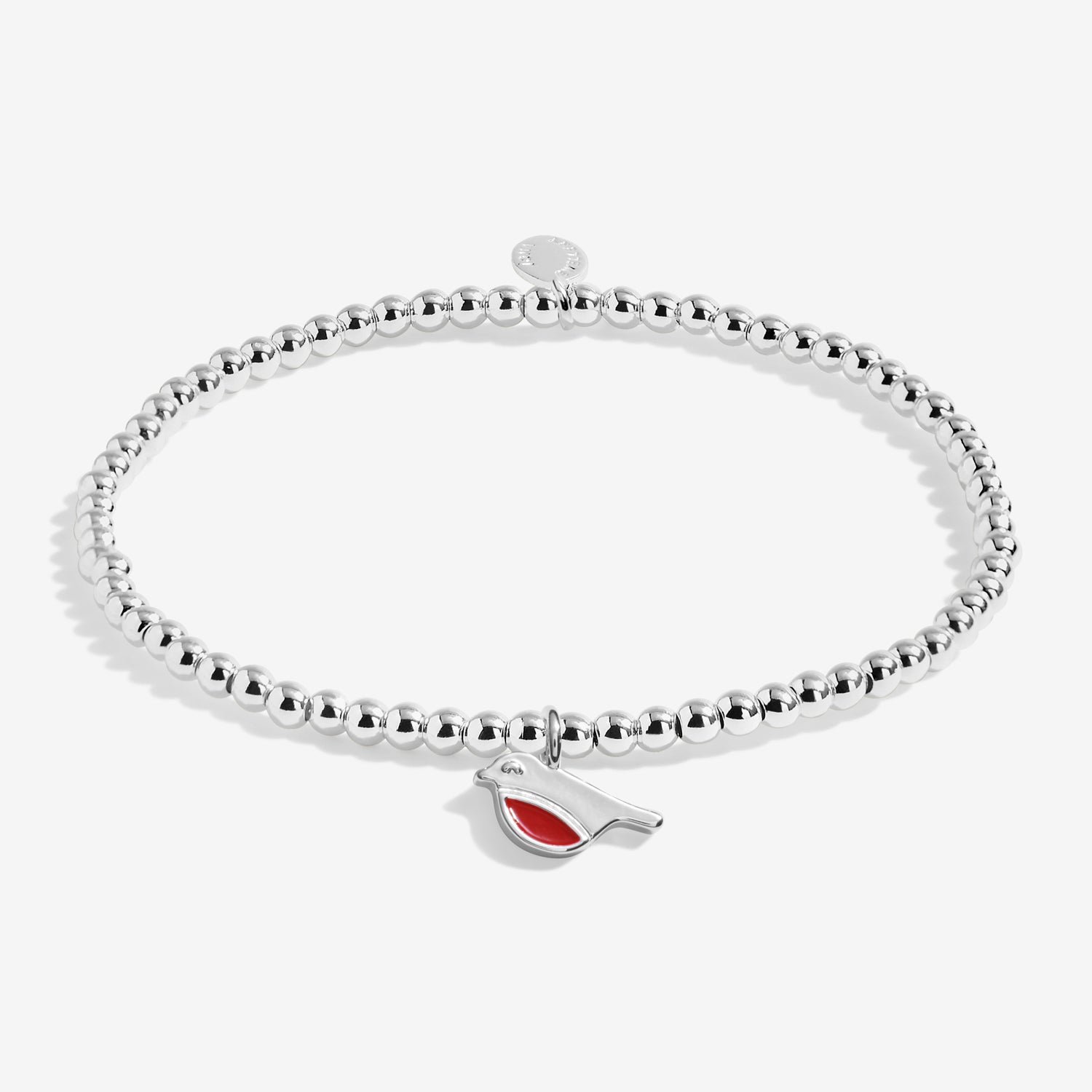 Joma Jewellery Kids' Christmas Cracker | Christmas Robin | Silver Plated | Bracelet | 15.5cm Stretch