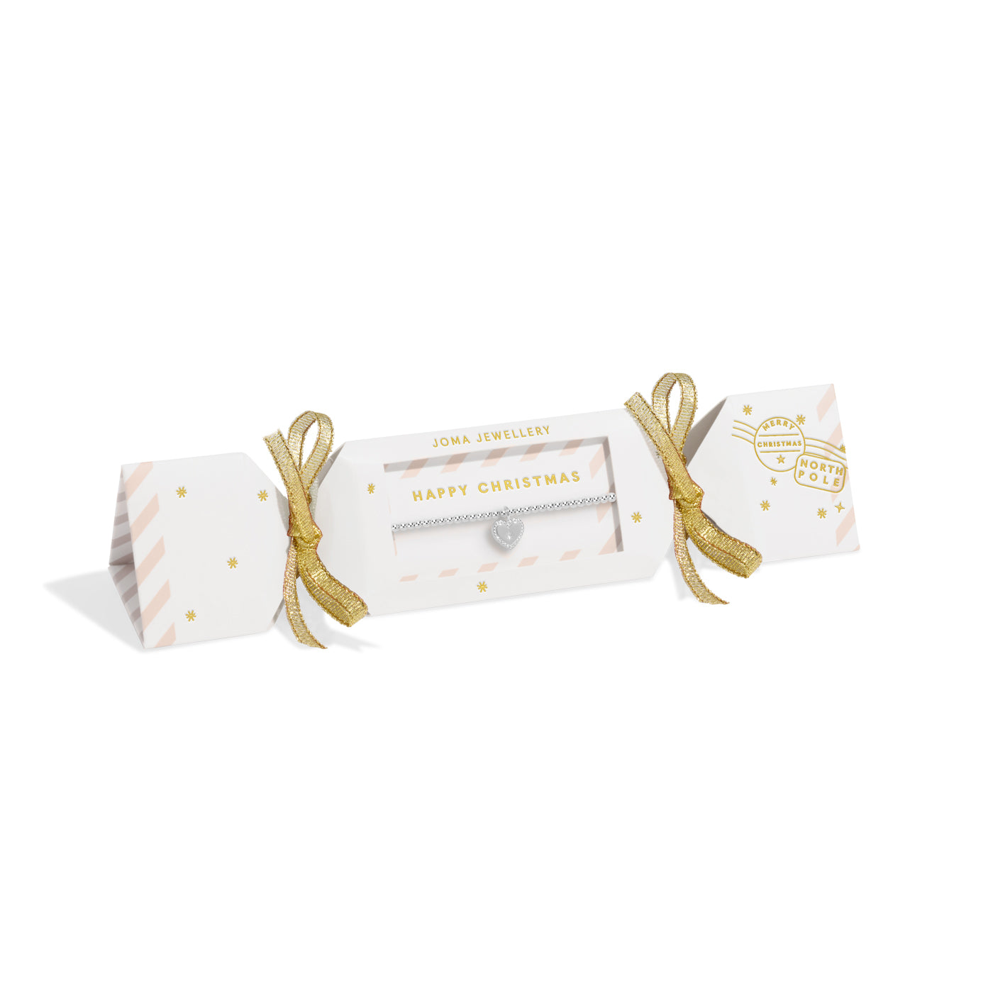 Joma Jewellery Kids' Christmas Cracker | Happy Christmas | Silver Plated | Bracelet | 15.5cm Stretch