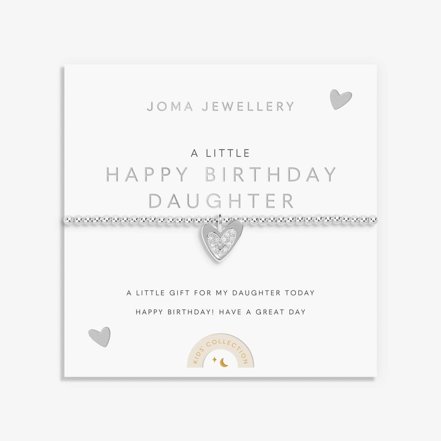 Joma Jewellery Kids' A Little | Happy Birthday Daughter | Silver Plated | Bracelet | 15.5cm Stretch